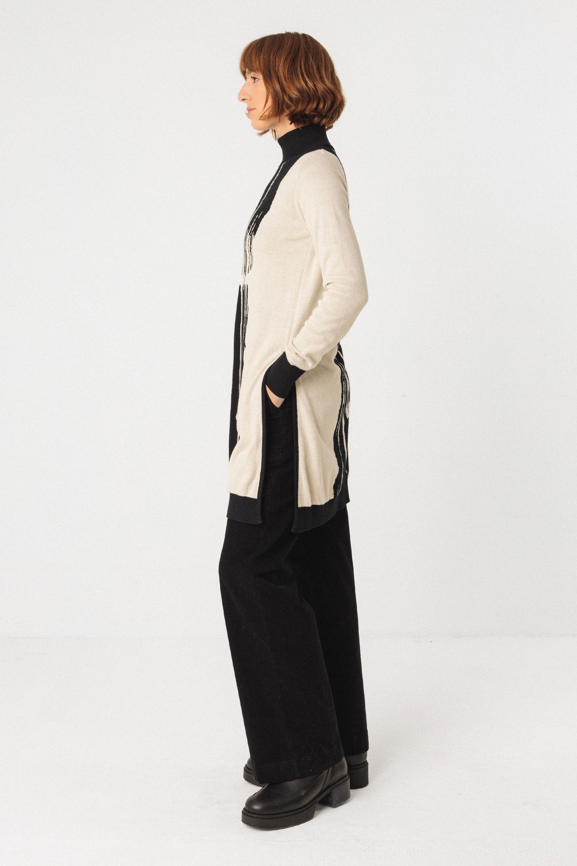 SKFK womens vegan Sweater Erika Beige/Black