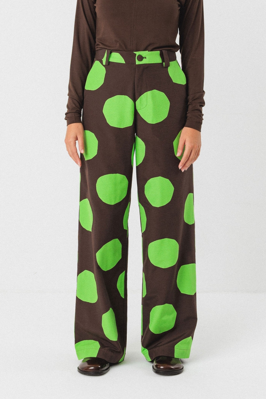 Image of SKFK dames vegan Broek Napari Bruin/Groen