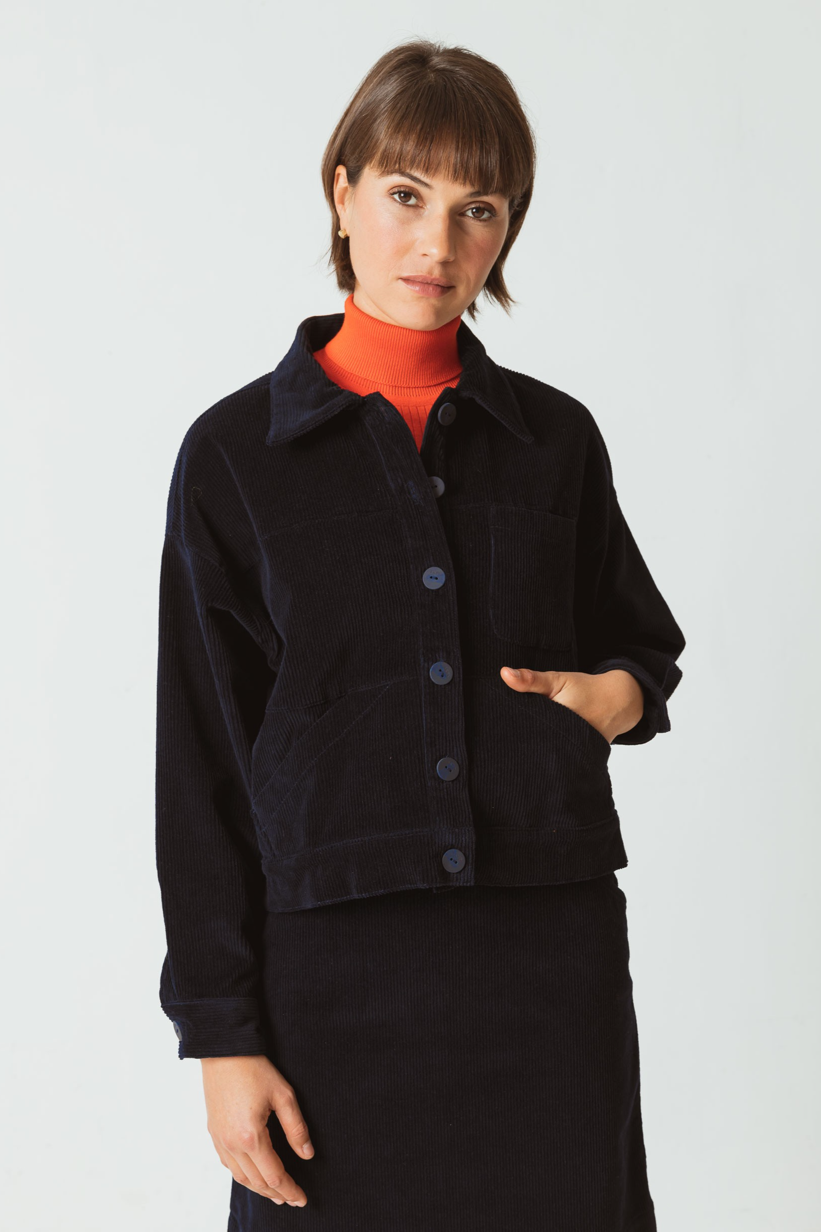 Image of SKFK dames vegan Jas Zohargi Marineblauw