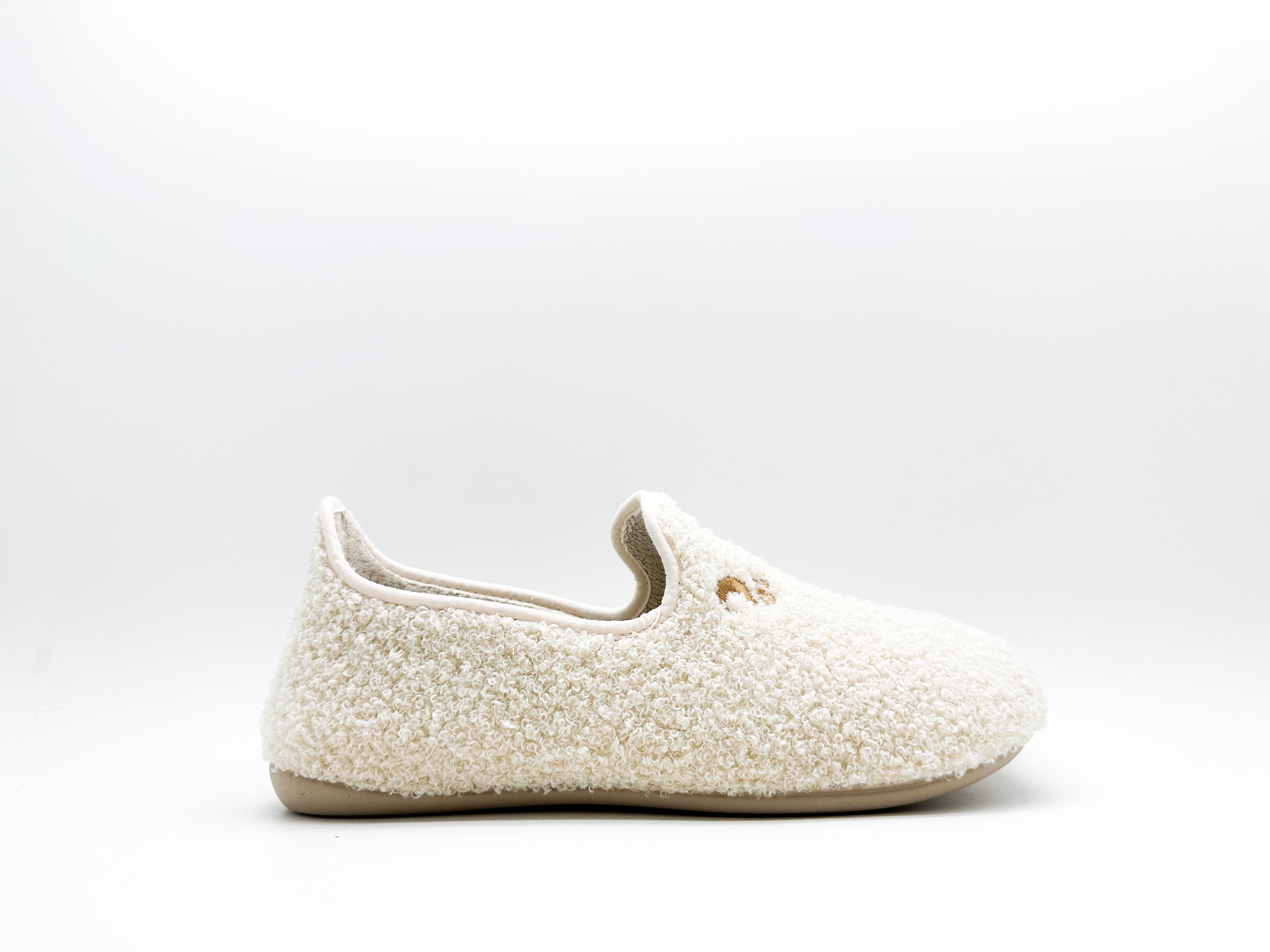 thies womens vegan Slippers Rec Teddy Closed Off White