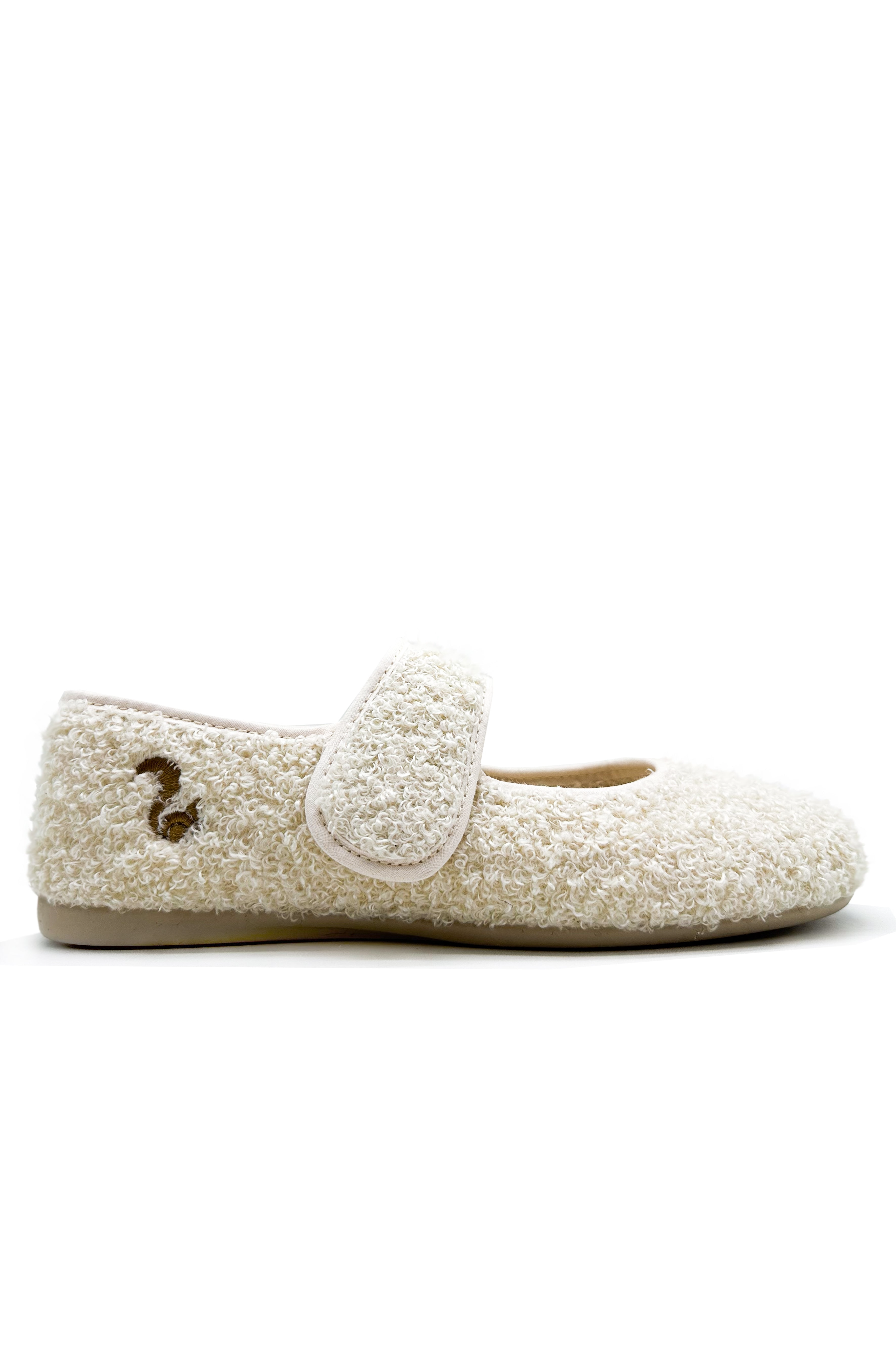 thies womens vegan Slipper Rec Teddy Ballerina Off White