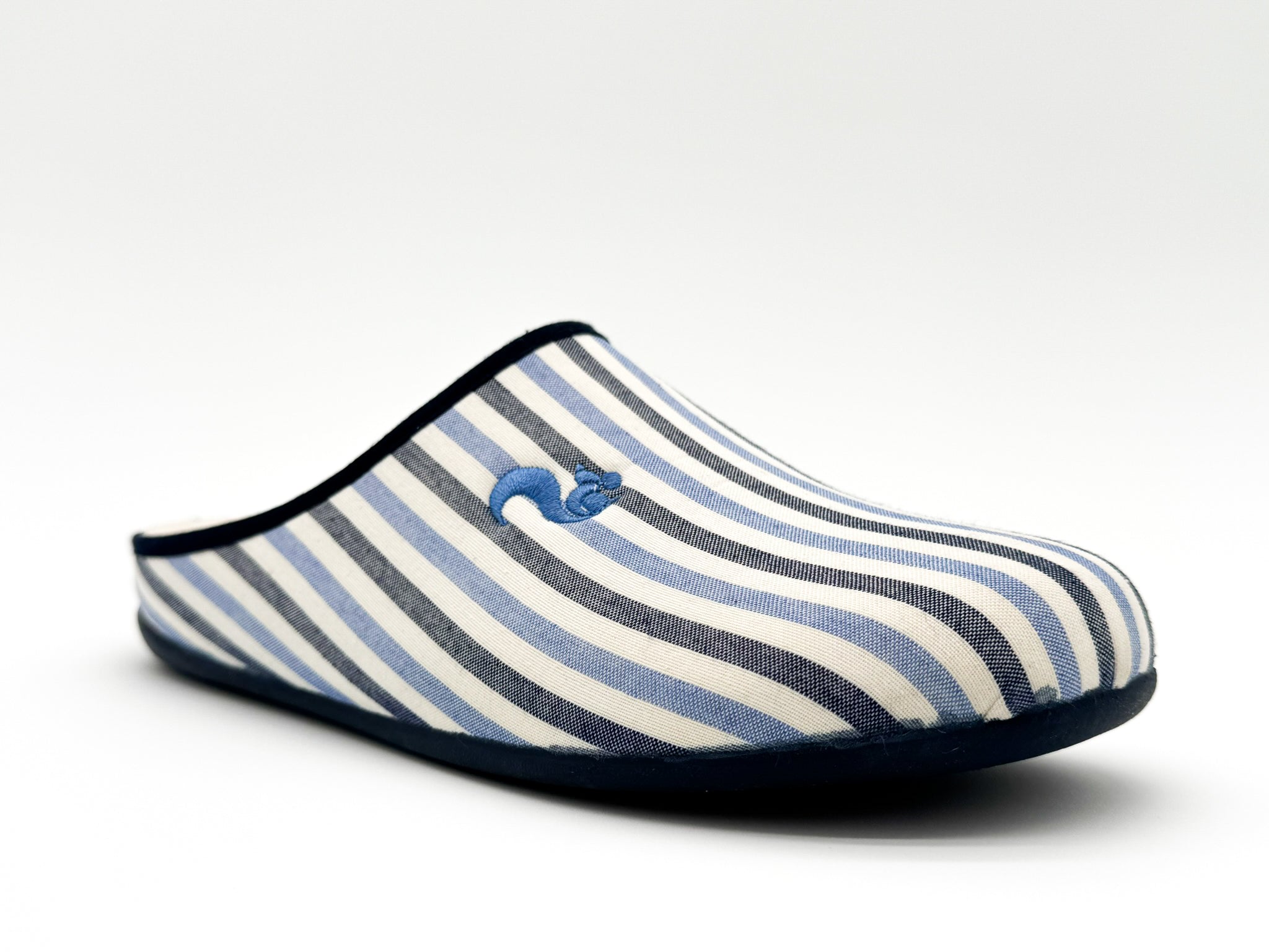 thies womens vegan Slipper Eco Pyjama Blue Stripe