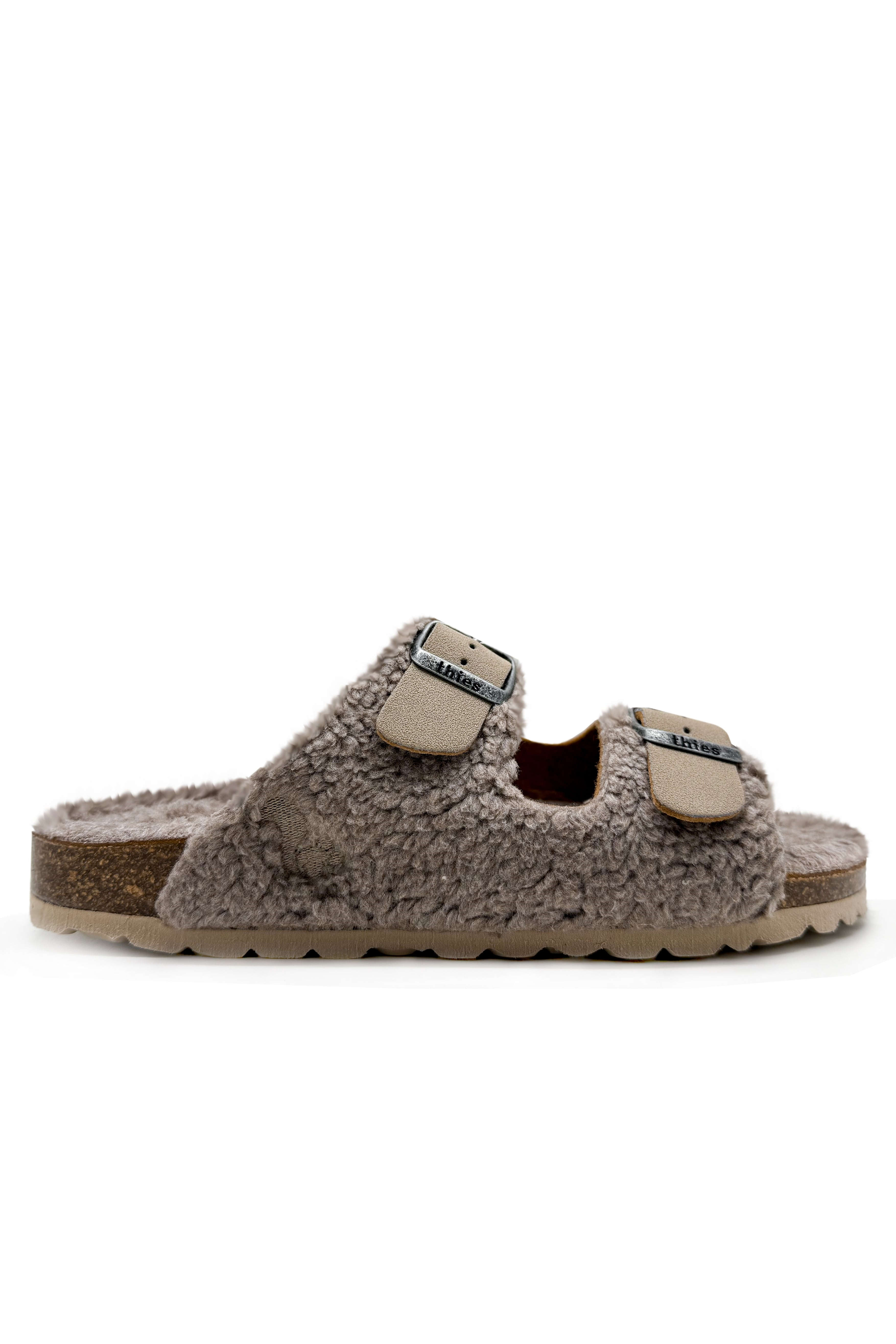 Image of thies dames vegan Sandalen Eco Teddy Gemengde Steen Grijs