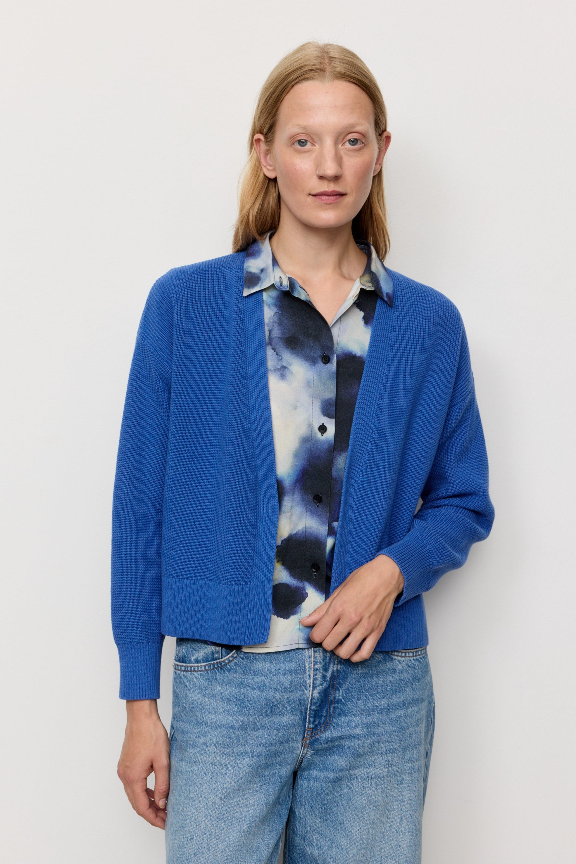 Image of Recolution dames vegan Cardigan Moringa Elektrisch Blauw