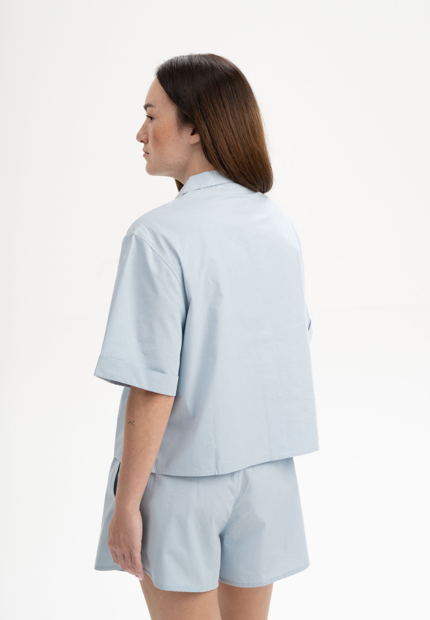 MELA womens vegan Pajama Shirt Short Sleeved Hansika Cloudy Blue