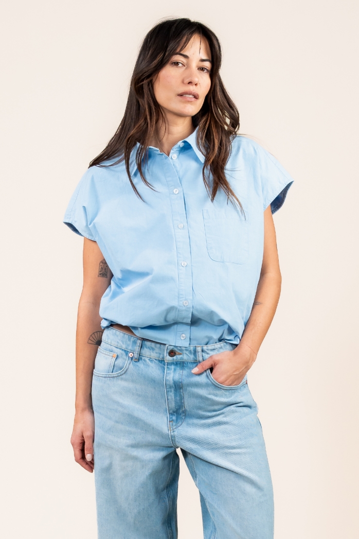 Image of Kuyichi dames vegan Blouse Dilek Hemelsblauw