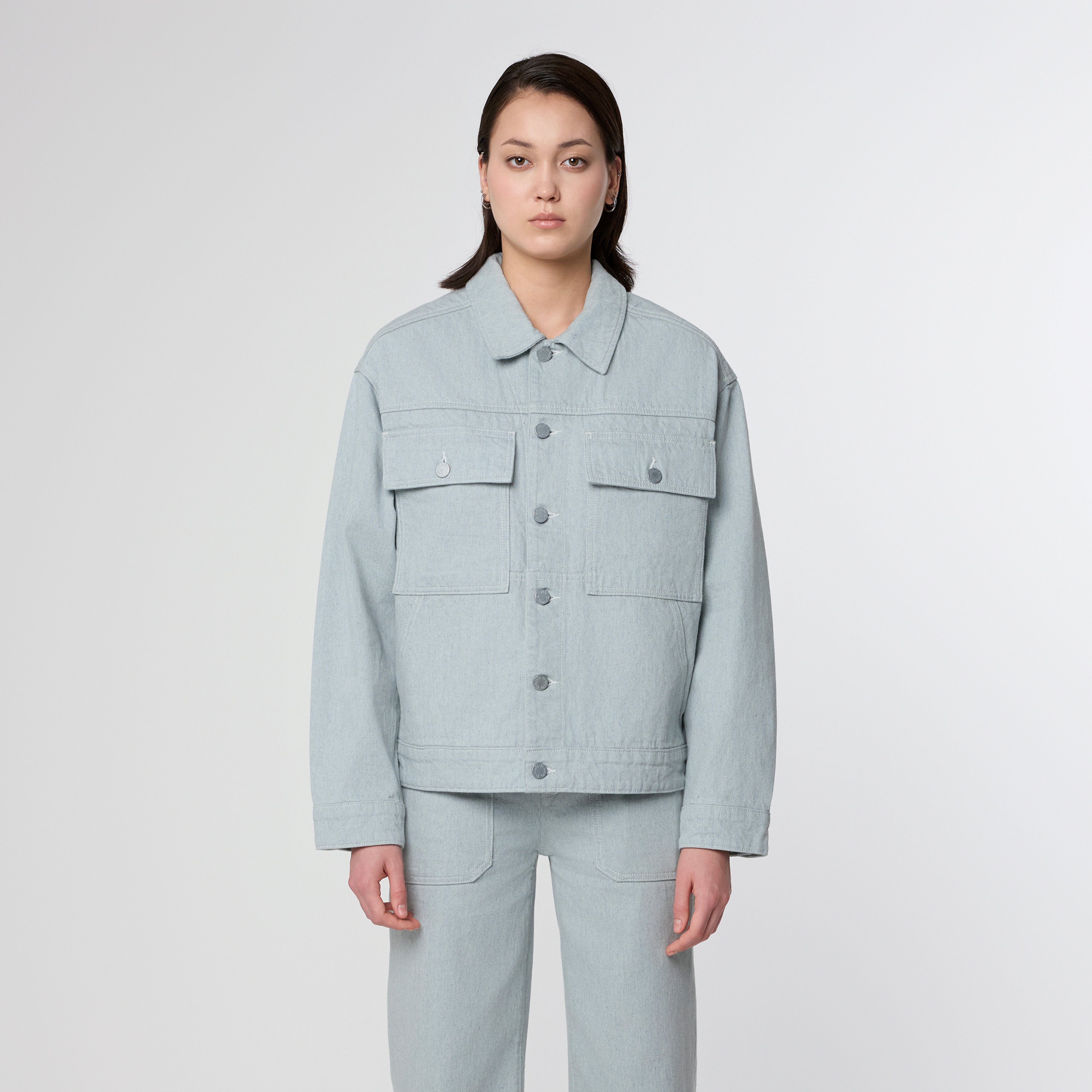Dawn Denimjack Dune Boxy Van Gerecycled Blauw