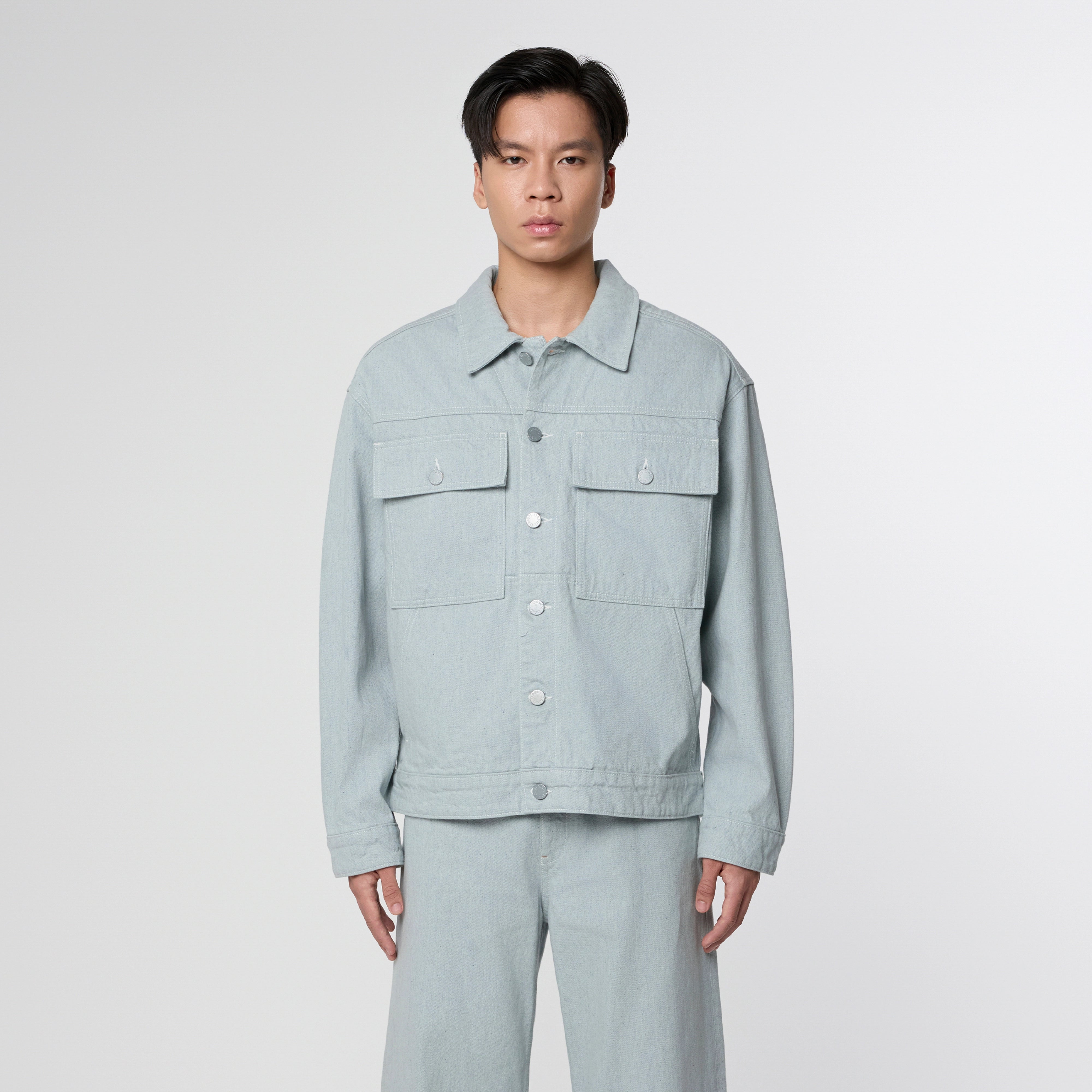 Dawn Denimjack Dune Boxy Van Gerecycled Blauw