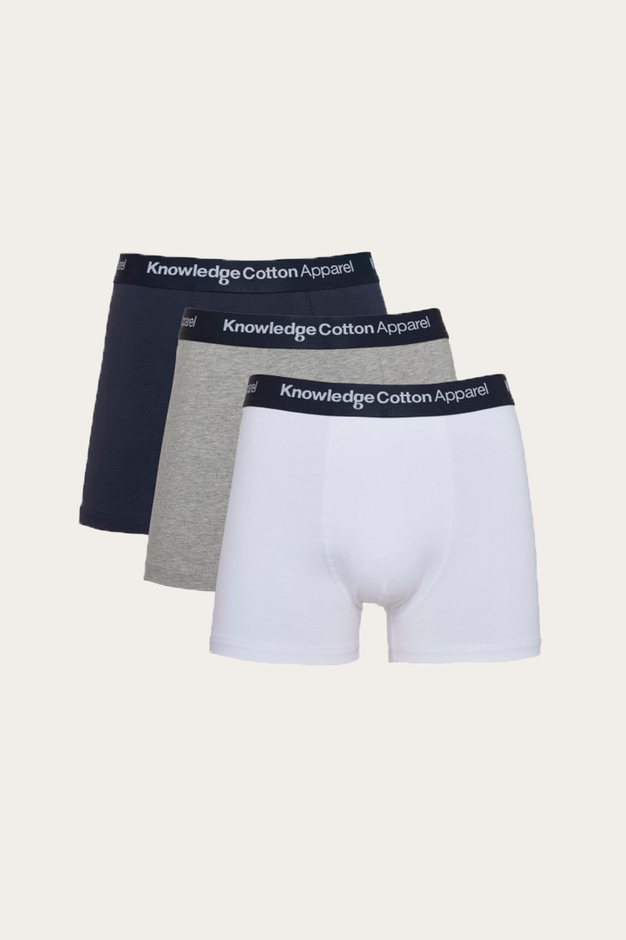 KnowledgeCotton Apparel men vegan Multipack 3x Boxers Grey Melange