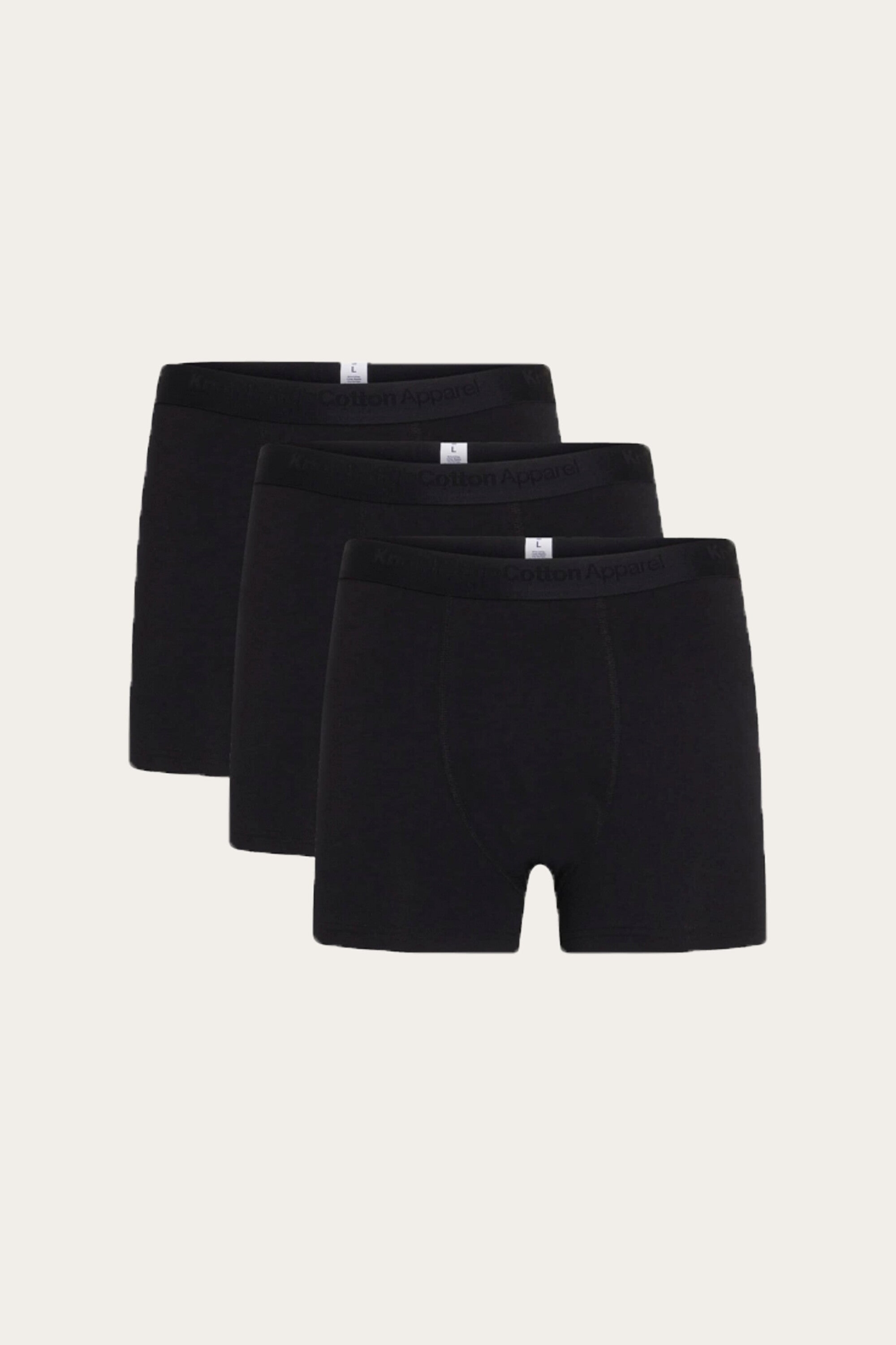 KnowledgeCotton Apparel men vegan Multipack 3x Boxers Black Jet