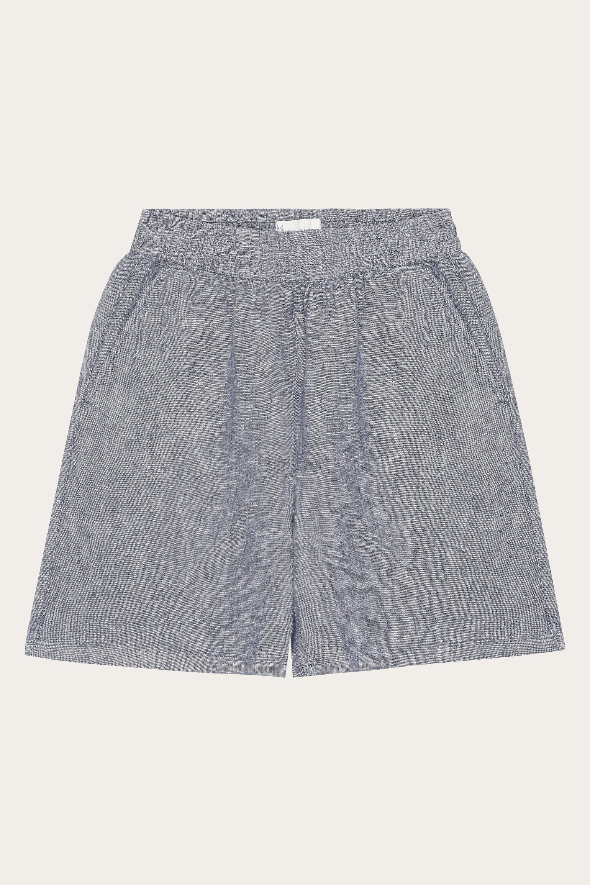 113038 - Damen vegan Shorts Posey Weit Leinen Vintage Indigo