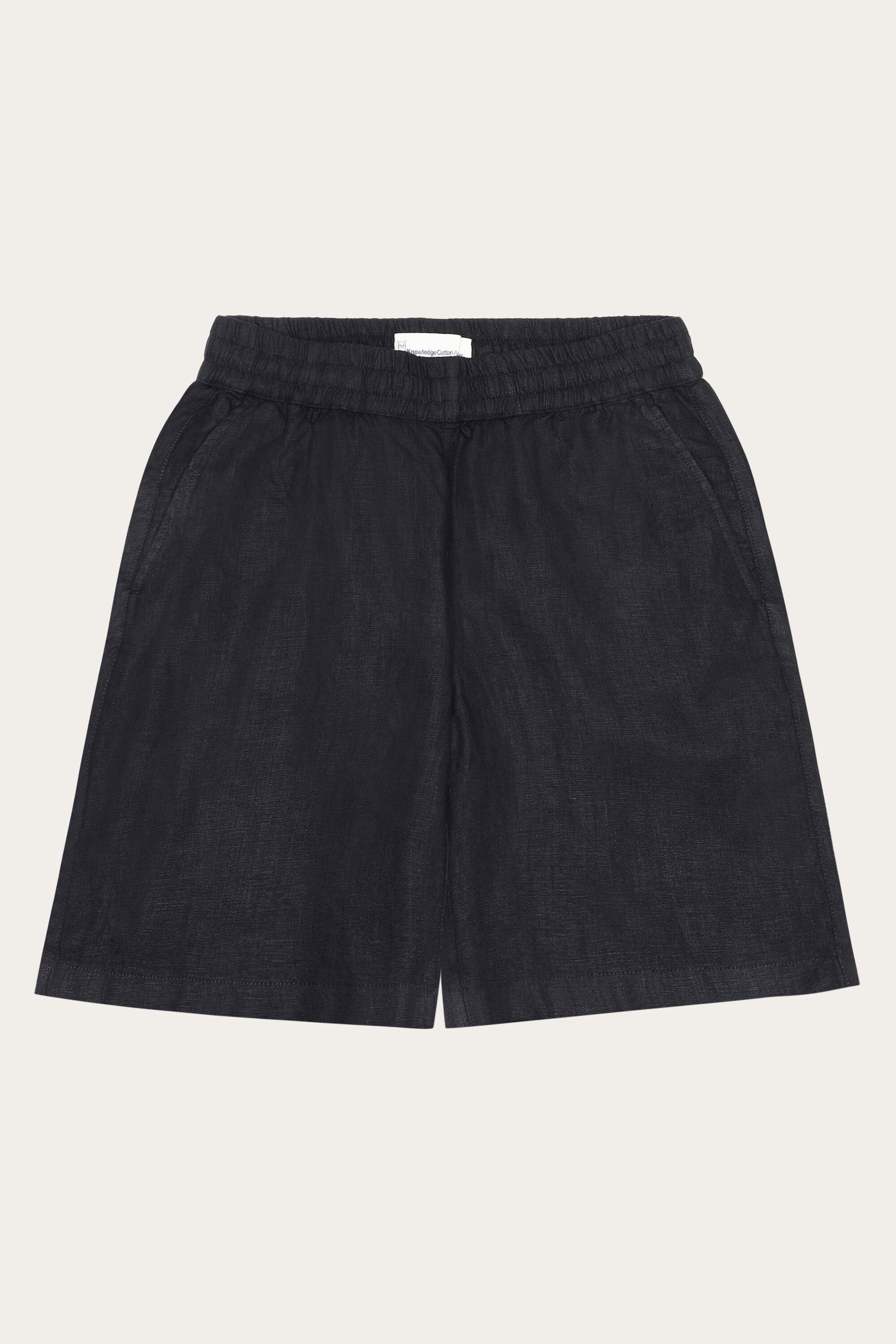 Image of KnowledgeCotton Apparel dames vegan Shorts Posey Wide Linen Black Jet