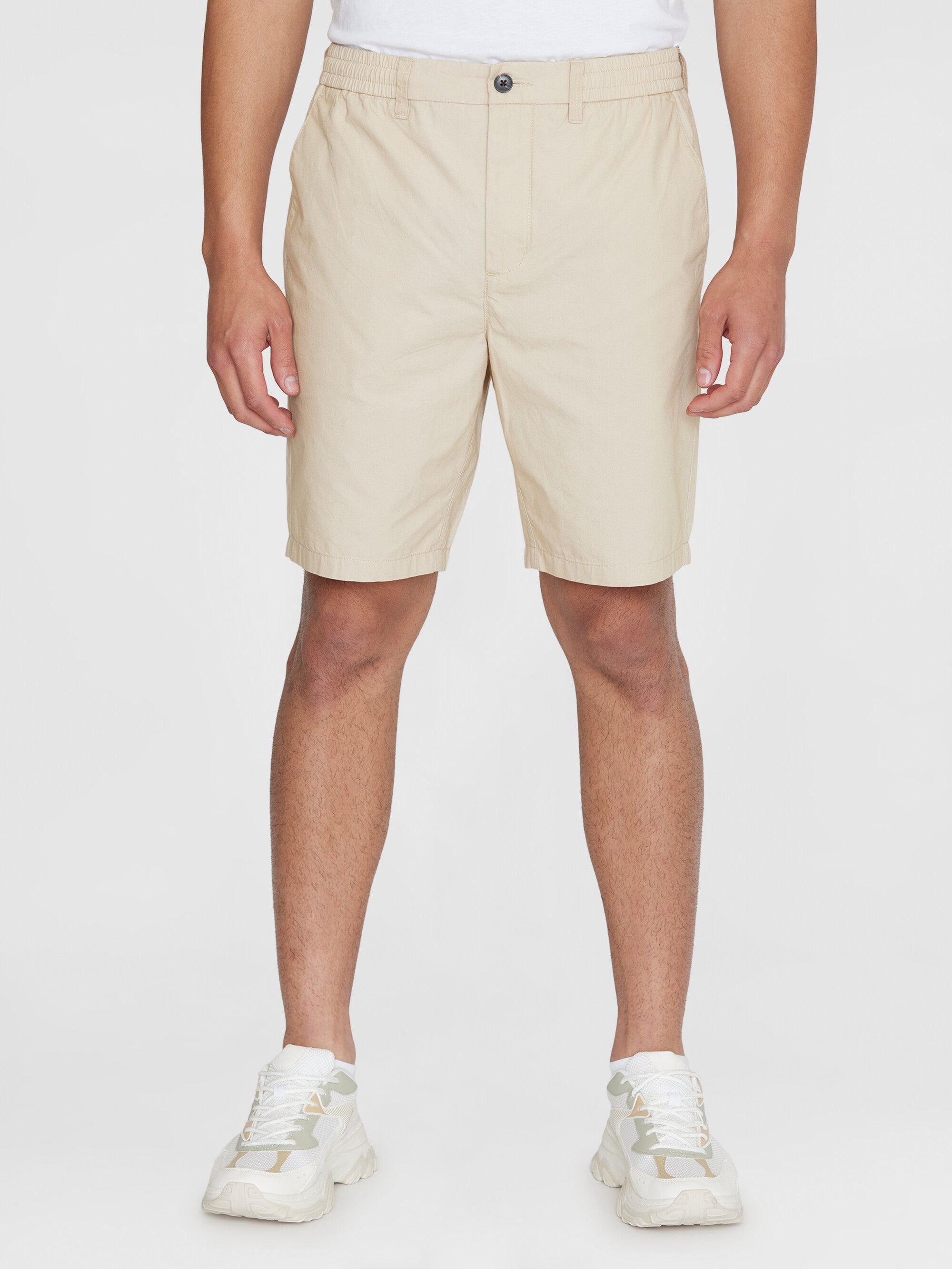 KnowledgeCotton Apparel men vegan Shorts Fig Comfort Poplin Light Feather Gray