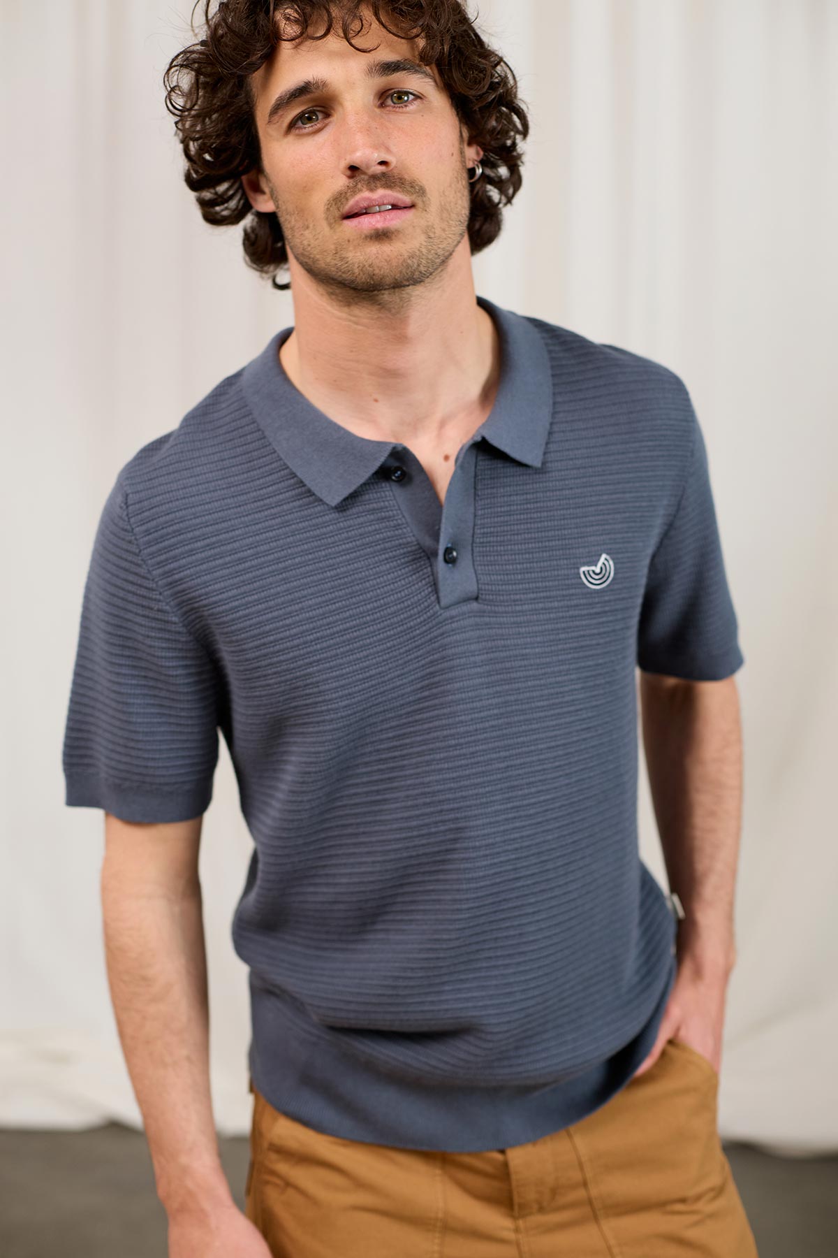 TWOTHIRDS Herren vegan Polohemd Coetivy Gunmetal Grau