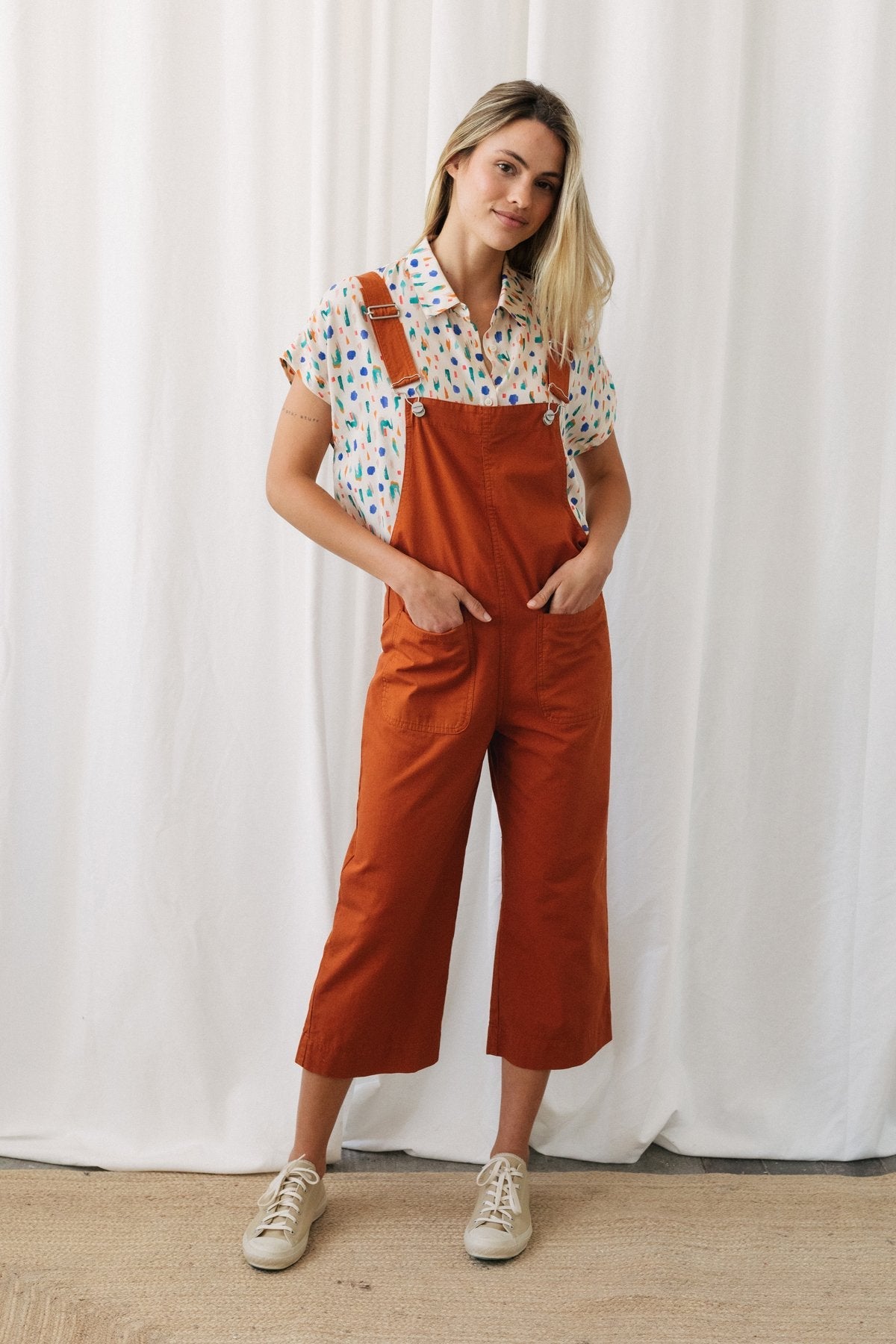 TWOTHIRDS Damen vegan Dungaree Alaid Adobe Orange