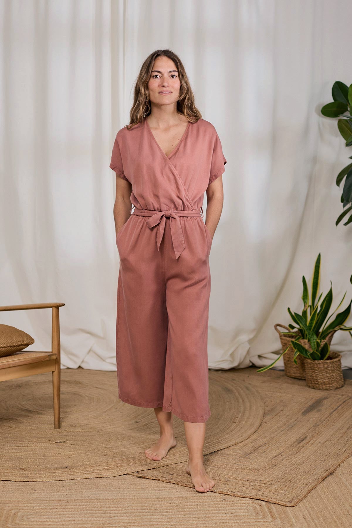 Image of TWOTHIRDS dames vegan Jumpsuit Iroquoise Adobe Rose