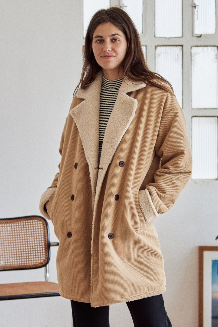 TWOTHIRDS Damen vegan Mantel Ekins Latte Beige