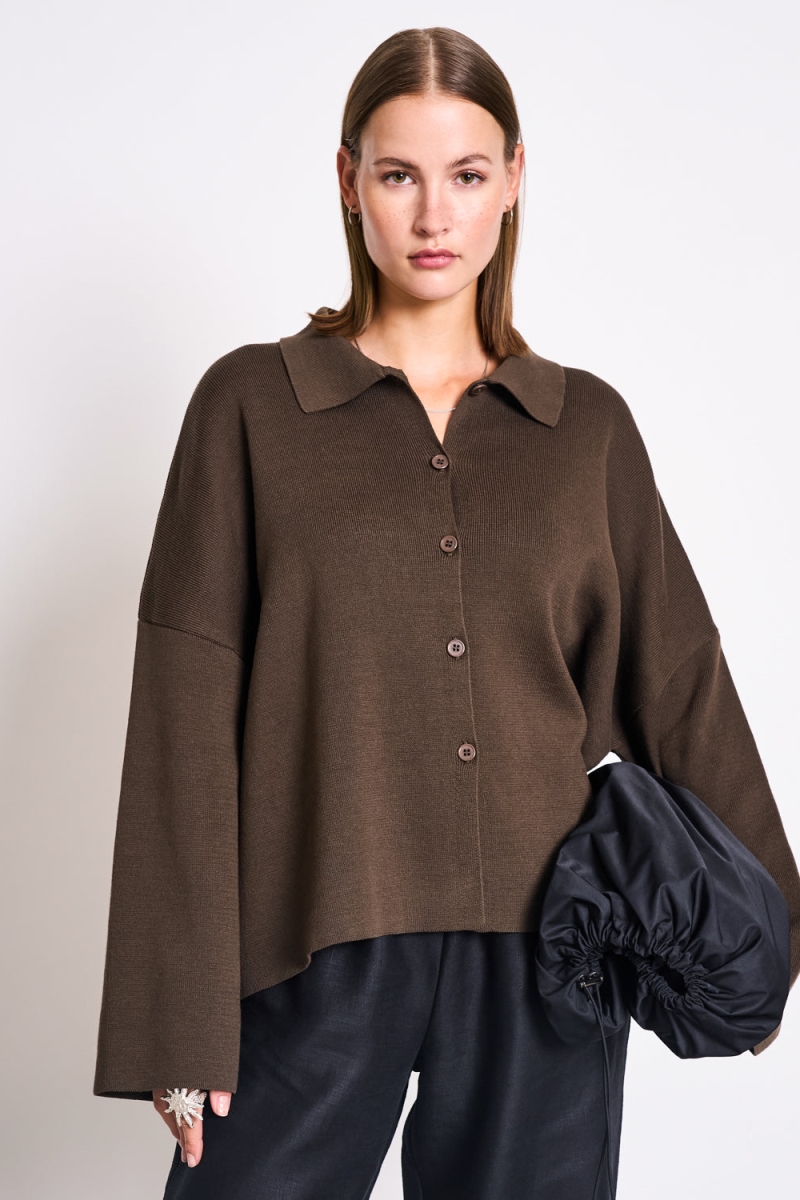 Image of JAN 'N JUNE dames vegan Cardigan Anjo Modderbruin