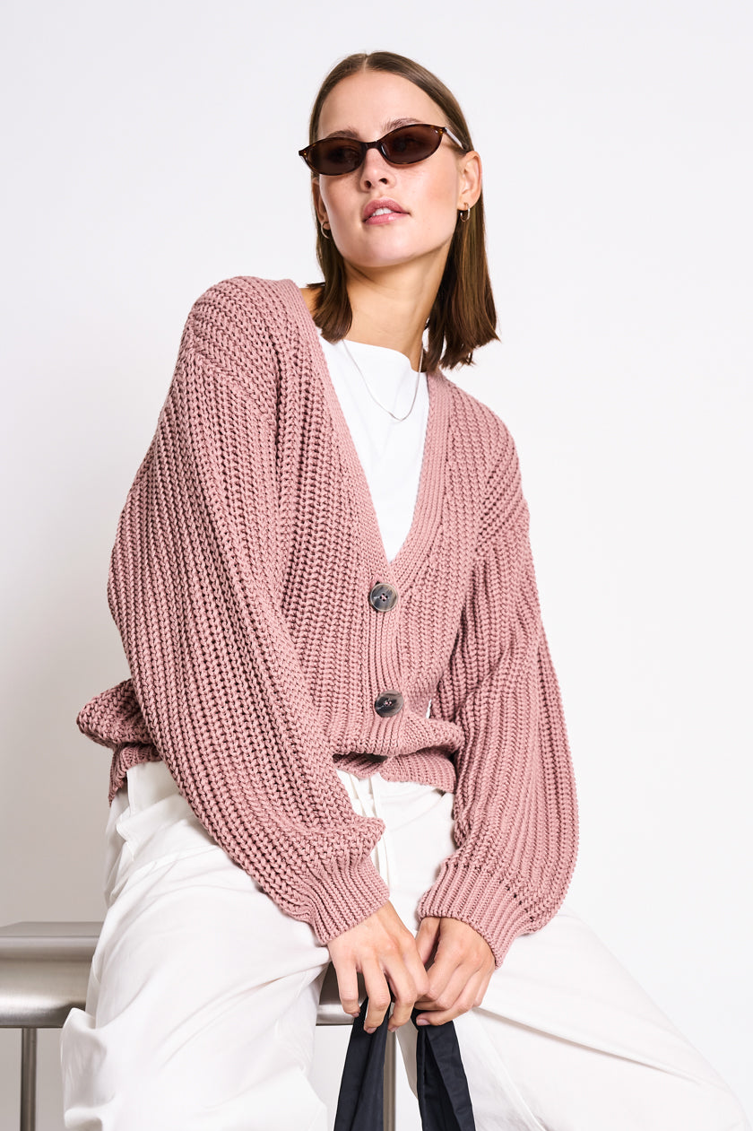 Image of JAN 'N JUNE dames vegan Cardigan Lena Mauve