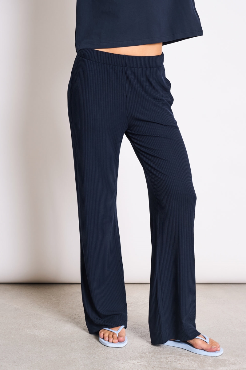 Image of JAN 'N JUNE dames vegan Broek Rib Smilla Nightfall Blue
