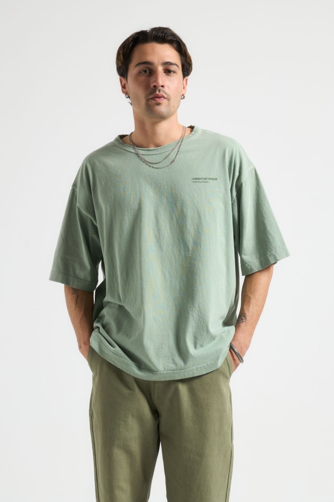 Trendsplant Herren vegan T-Shirt Oversized Core Hedge Grün
