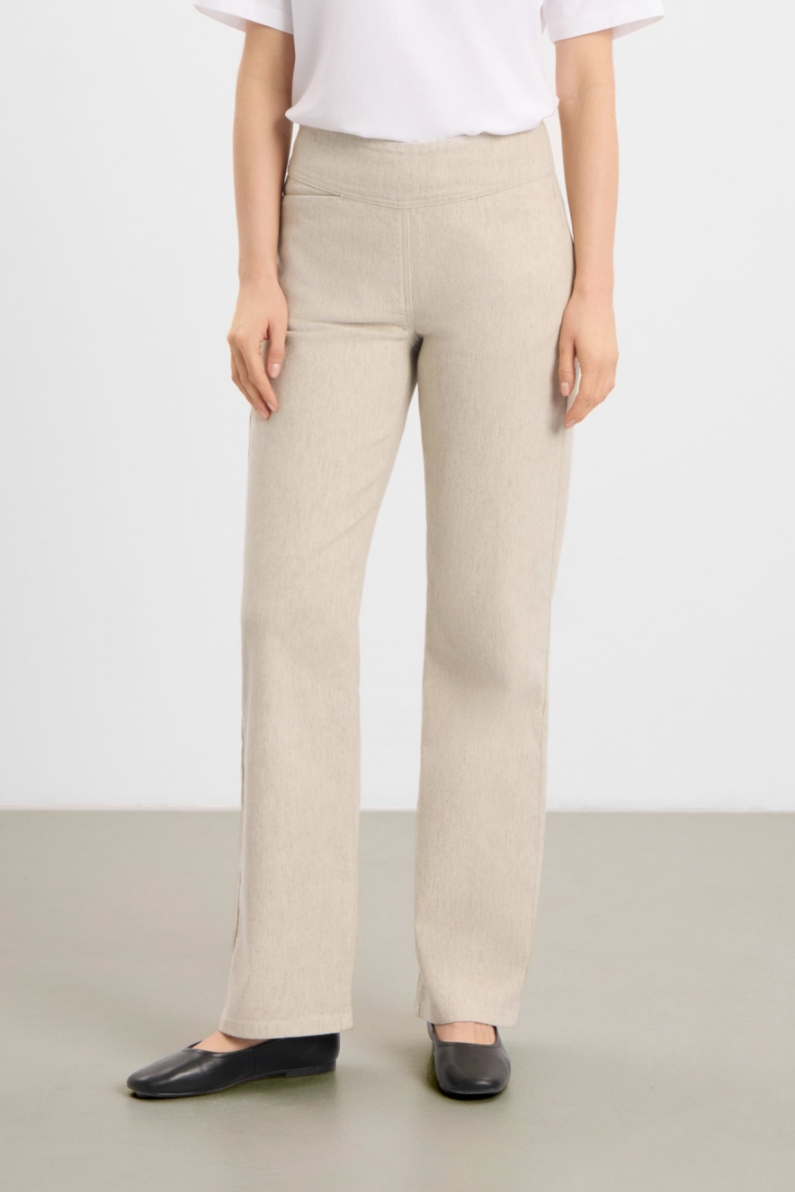 Image of LAURIE dames vegan Broek Thea Straight Ml Grijs Zand