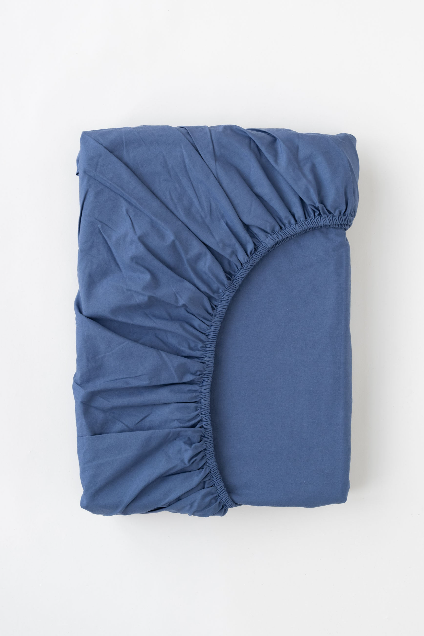 MELA unisex vegan Bed Sheet Percale Fitted Kasol Blue