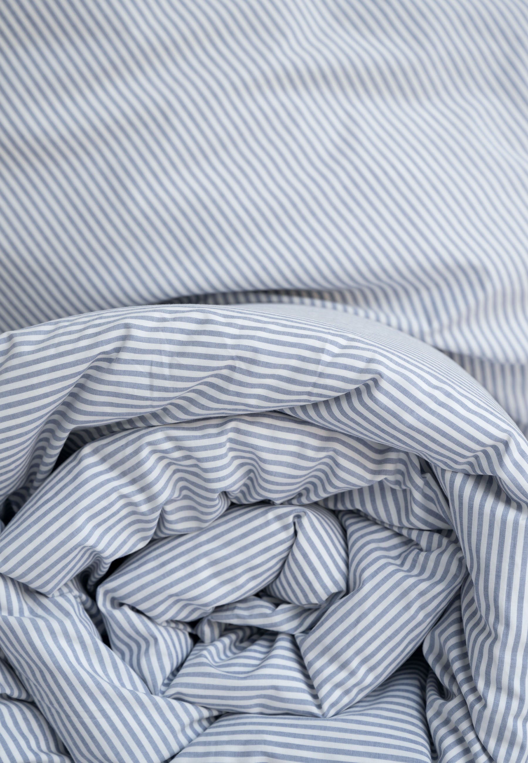 MELA unisex vegan Bedding Set Majuli Blue/Natural White Stripes