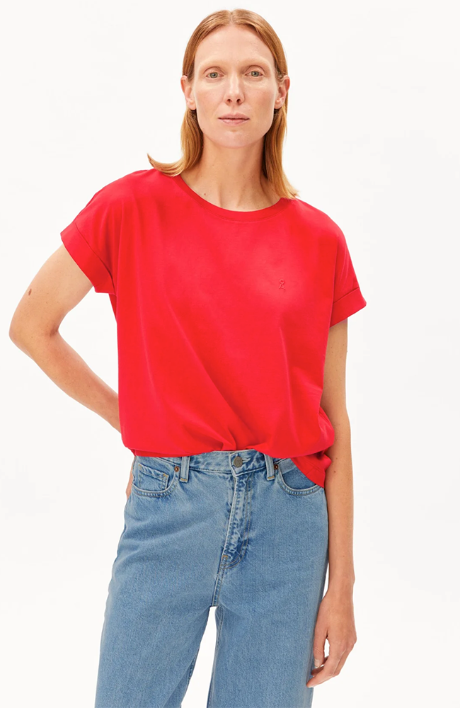 ARMEDANGELS womens vegan T-Shirt Idaara Mars Red