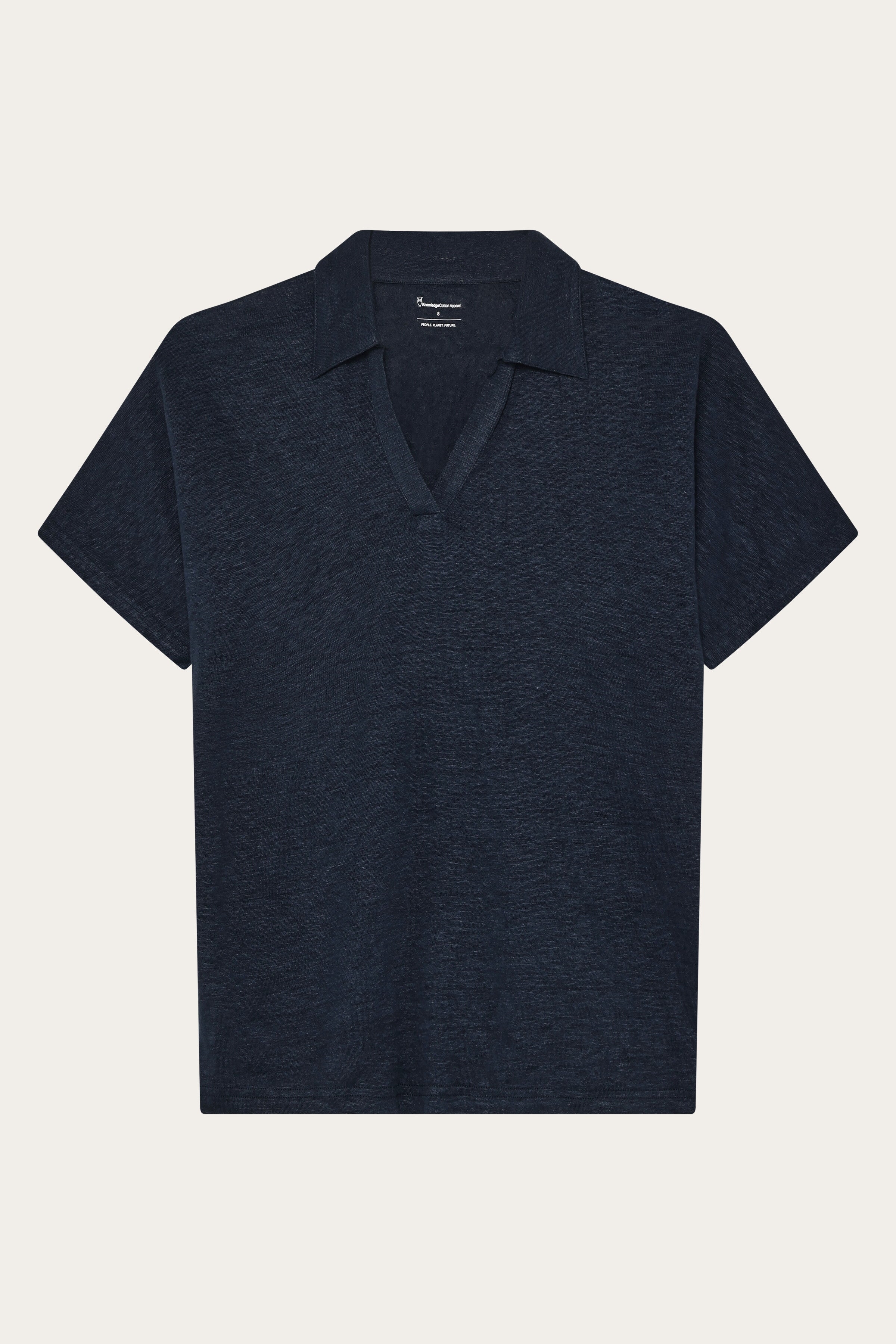 Image of KnowledgeCotton Apparel dames vegan Poloshirt Met Splitkraag, Totaal Eclipse