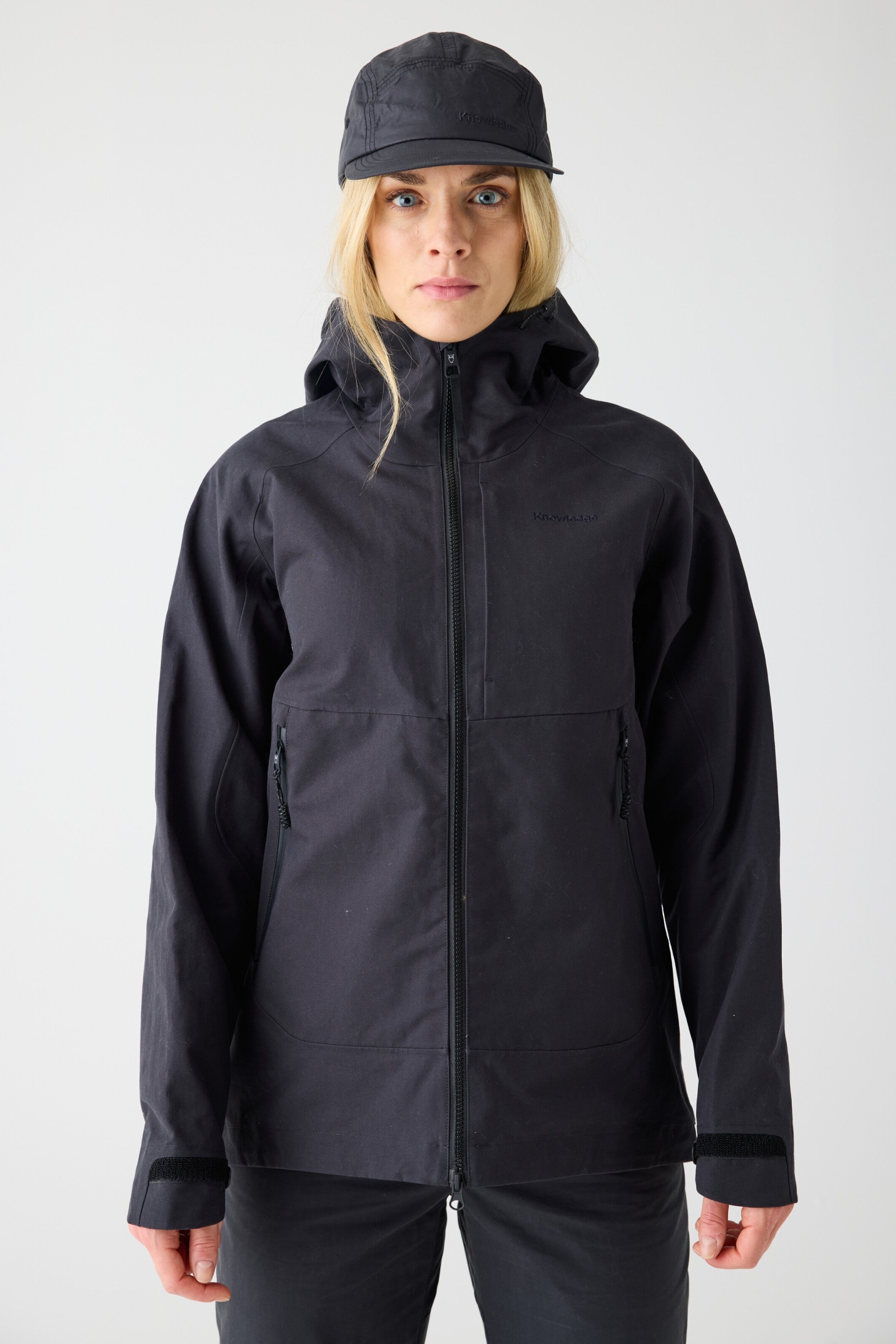 Image of KnowledgeCotton Apparel dames vegan Jacket Vent Canvas Shell 270 Black Jet