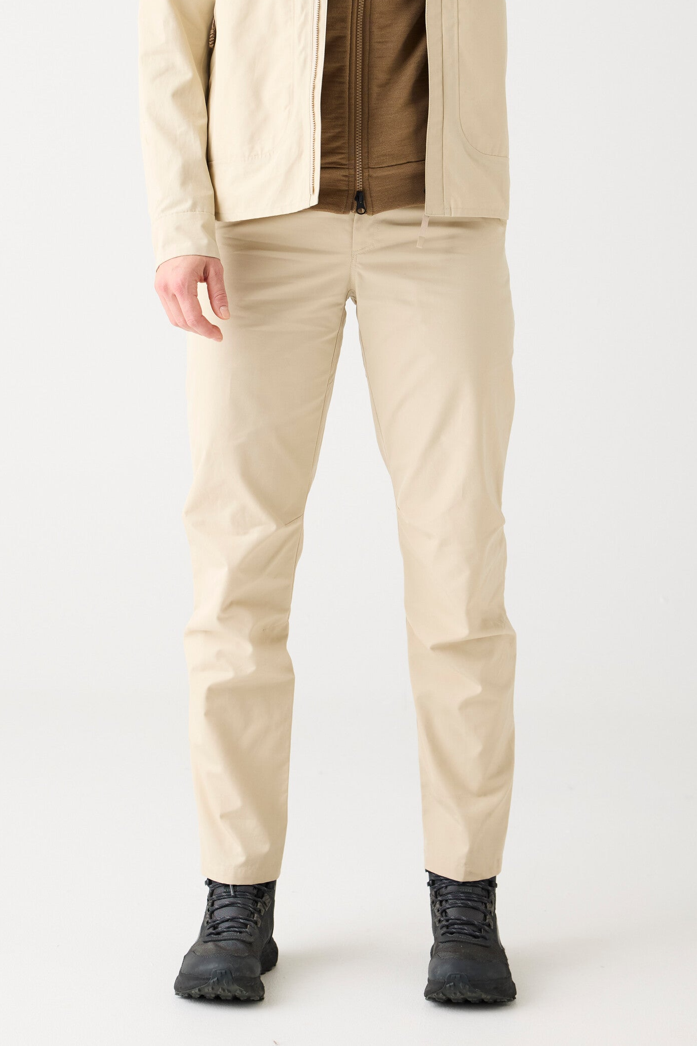 Image of KnowledgeCotton Apparel dames vegan Broek Vent Canvas 200 Licht Vedergrijs