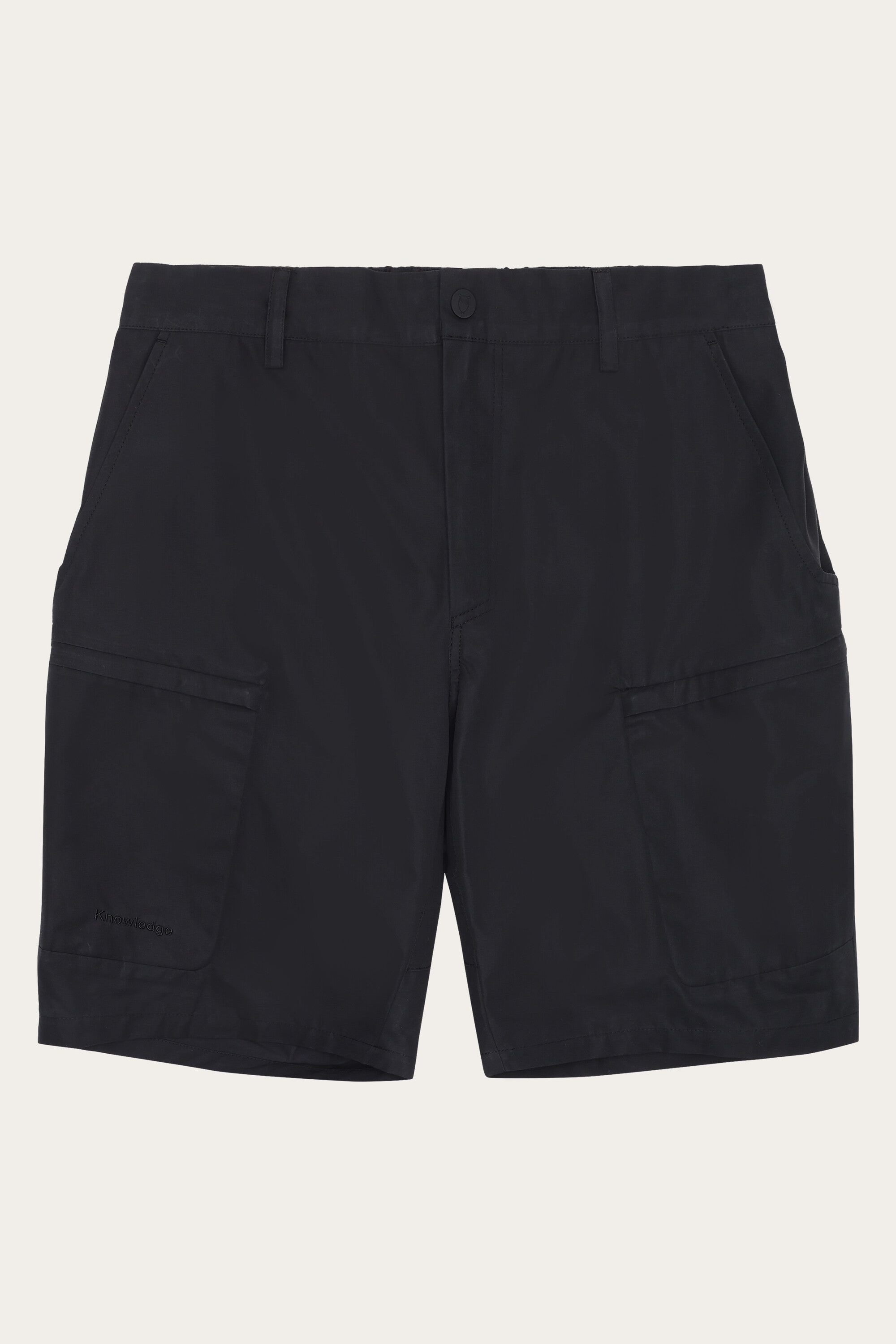 Image of KnowledgeCotton Apparel mannen vegan Shorts Vent Canvas 200 Zwart Jet