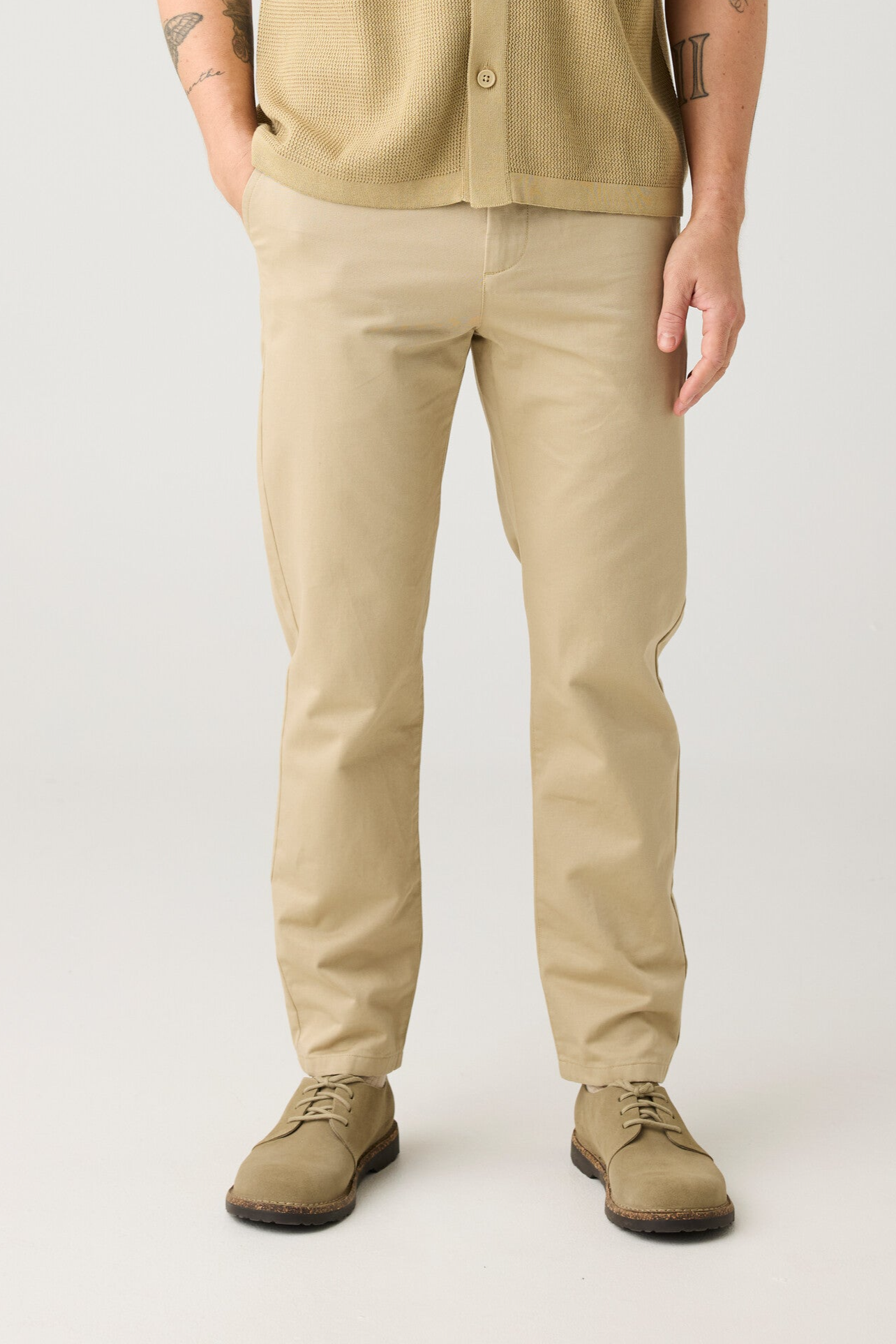 KnowledgeCotton Apparel Herren vegan Chino-Hose Chuck Regular Twill Beige