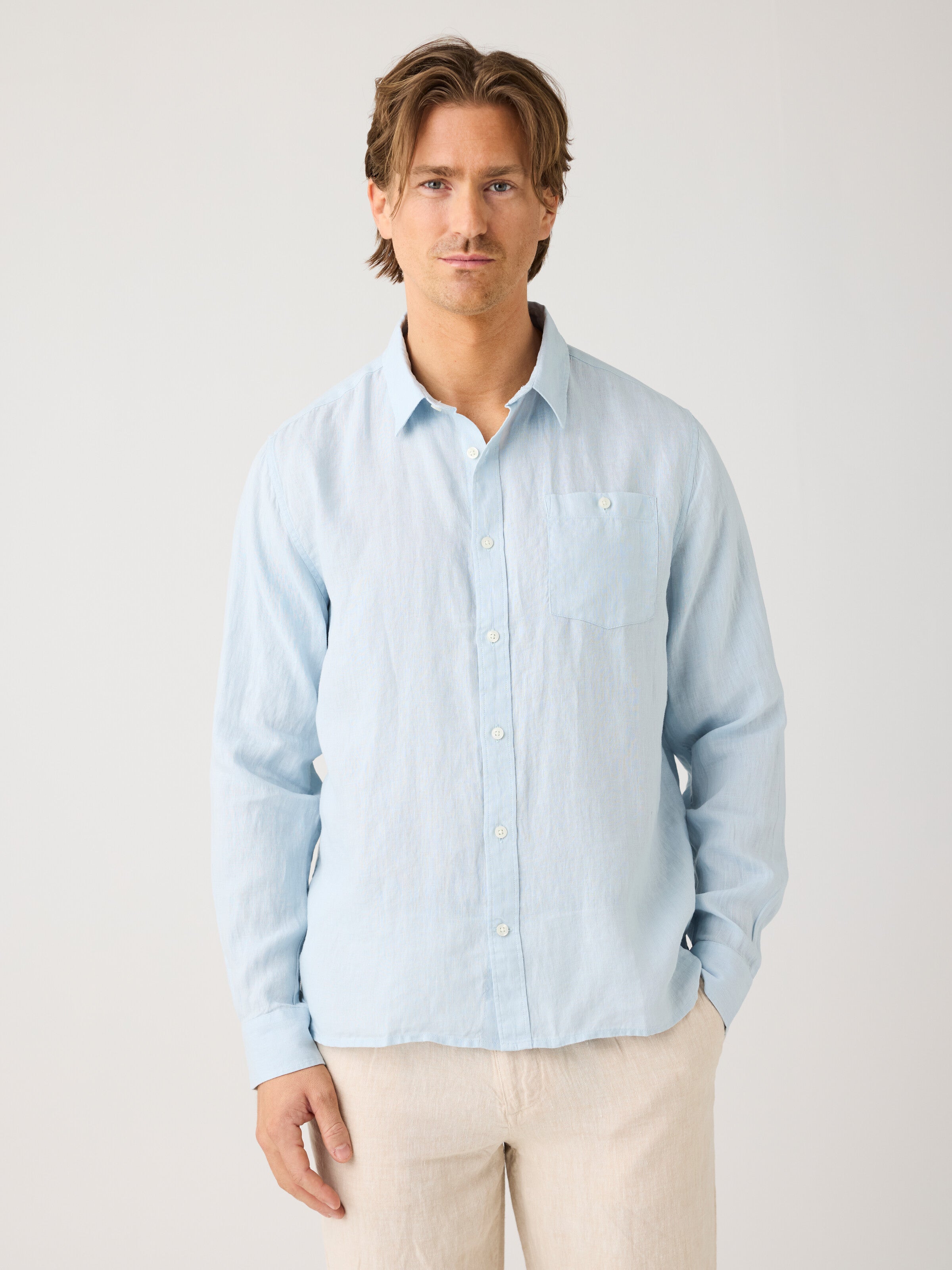 113281 - Herren vegan Hemd Custom Fit Skyway Hellblau 113281 - Herren vegan Hemd Custom Fit Skyway Hellblau