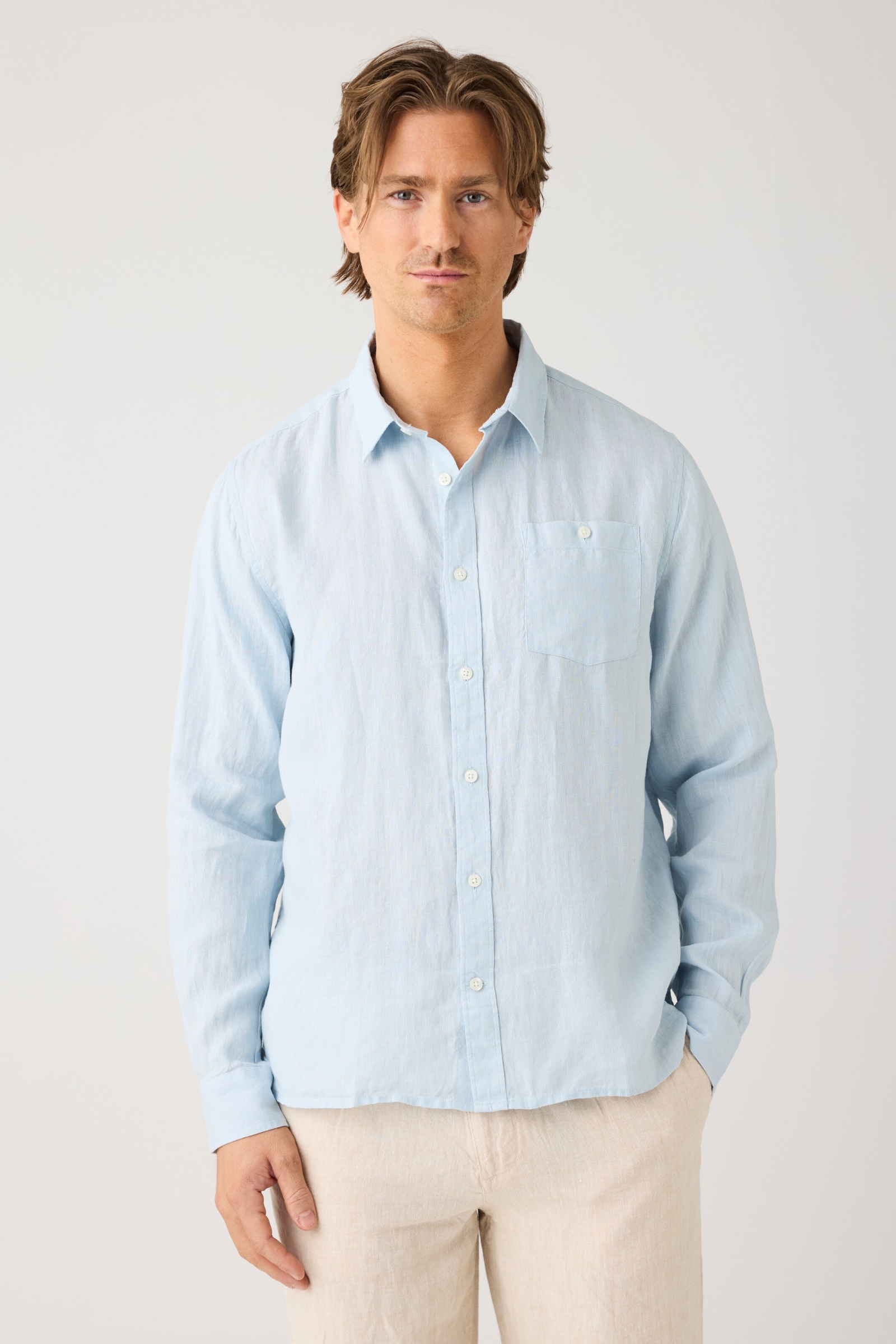 113281 - Herren vegan Hemd Custom Fit Skyway Hellblau