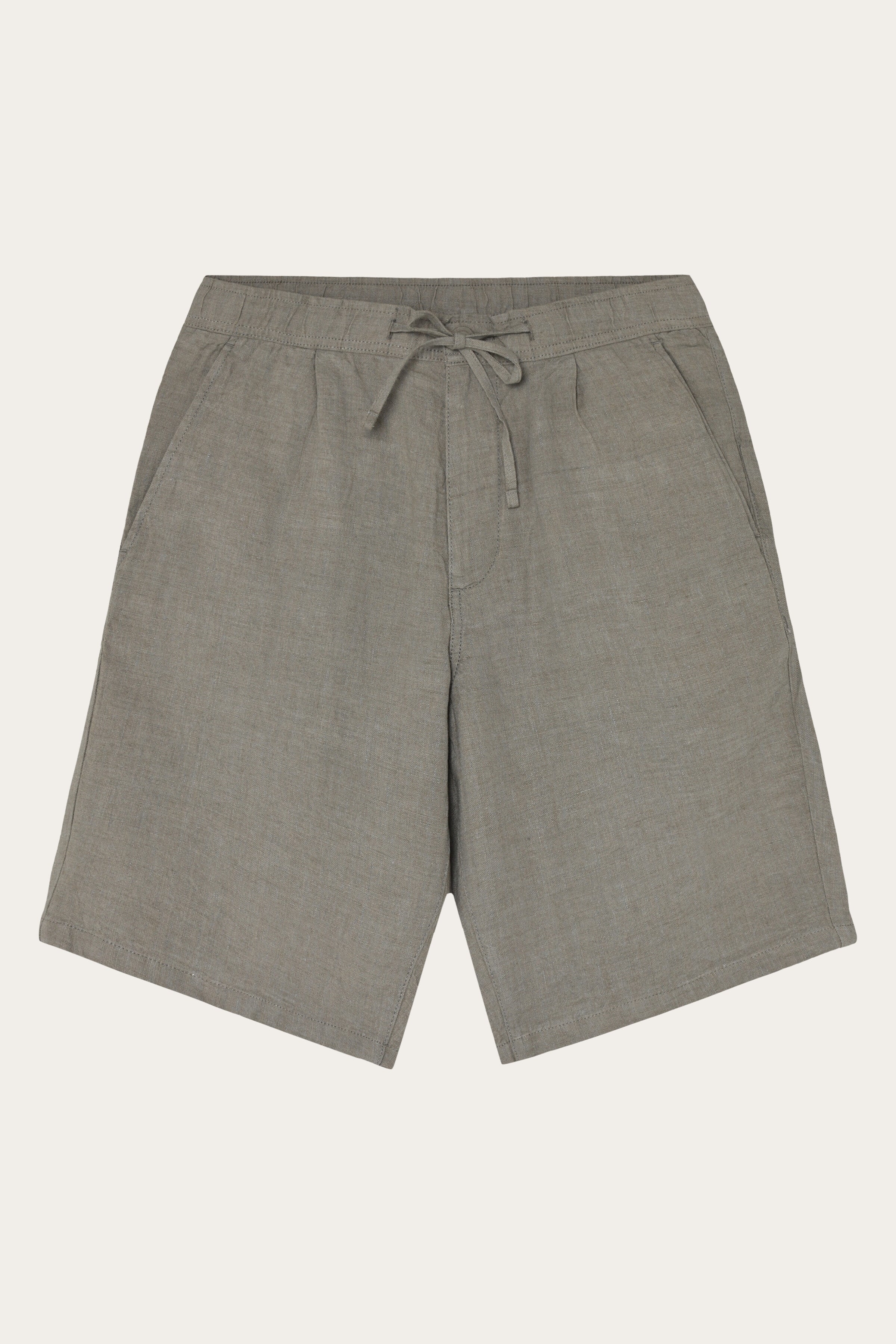 Image of KnowledgeCotton Apparel mannen vegan Losse Shorts Van Linnen Keperstof, Geverfd Met Garen.