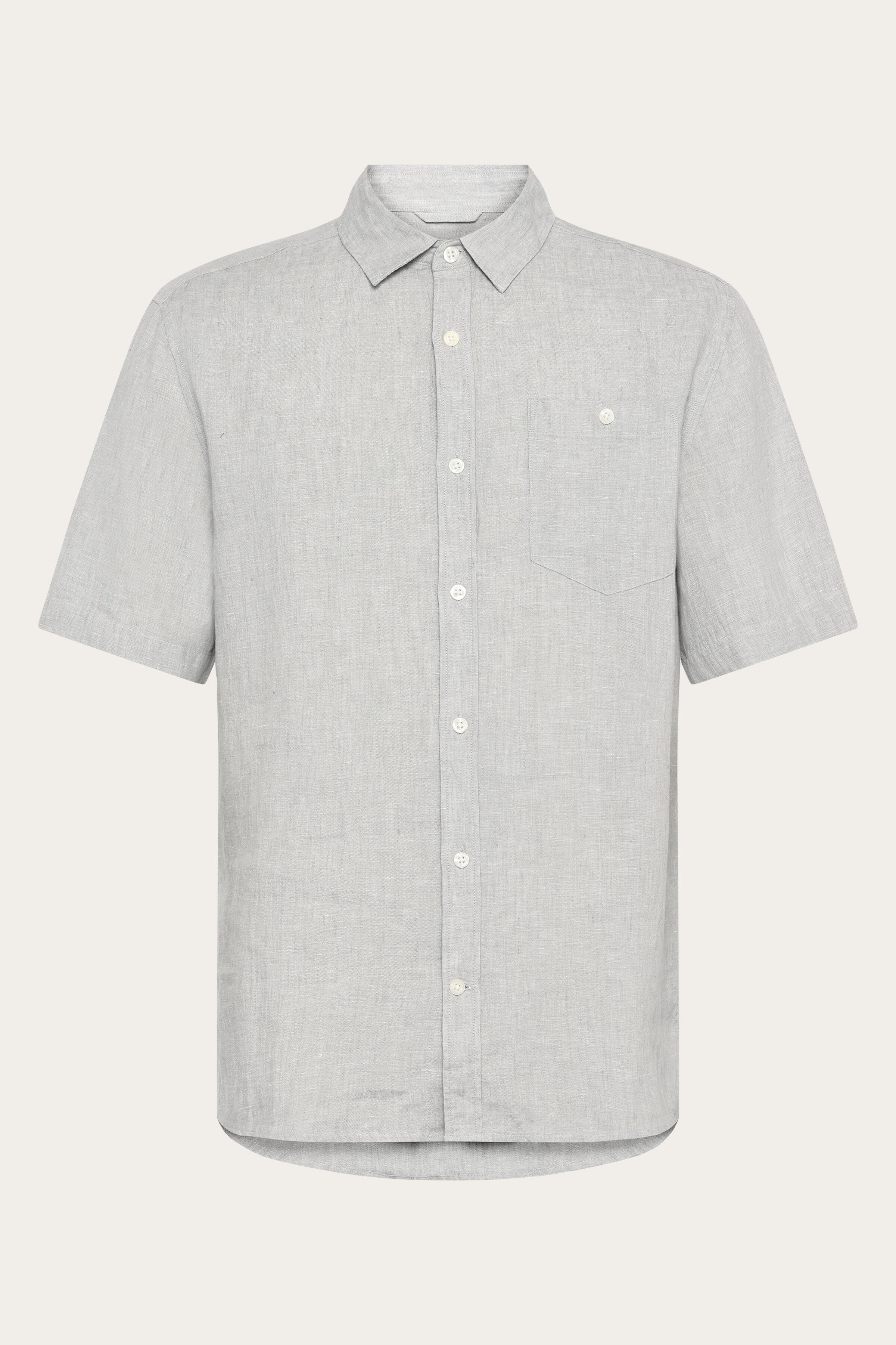 Image of KnowledgeCotton Apparel mannen vegan Shirt Met Korte Mouwen, Op Maat Gemaakt, Ultiem Grijs