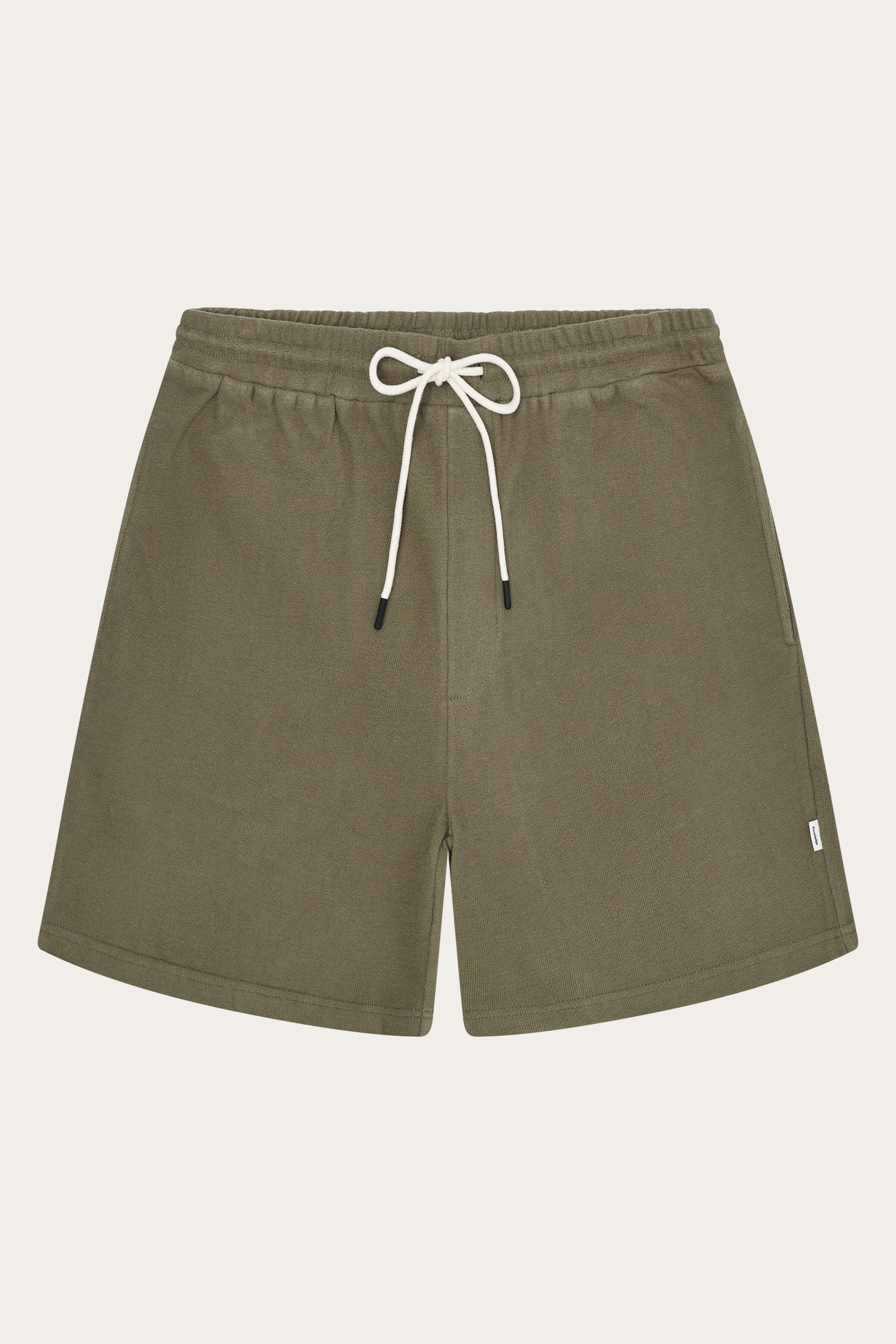 Image of KnowledgeCotton Apparel mannen vegan Shorts Vijgen Losse BouclÃ© Burned Olive