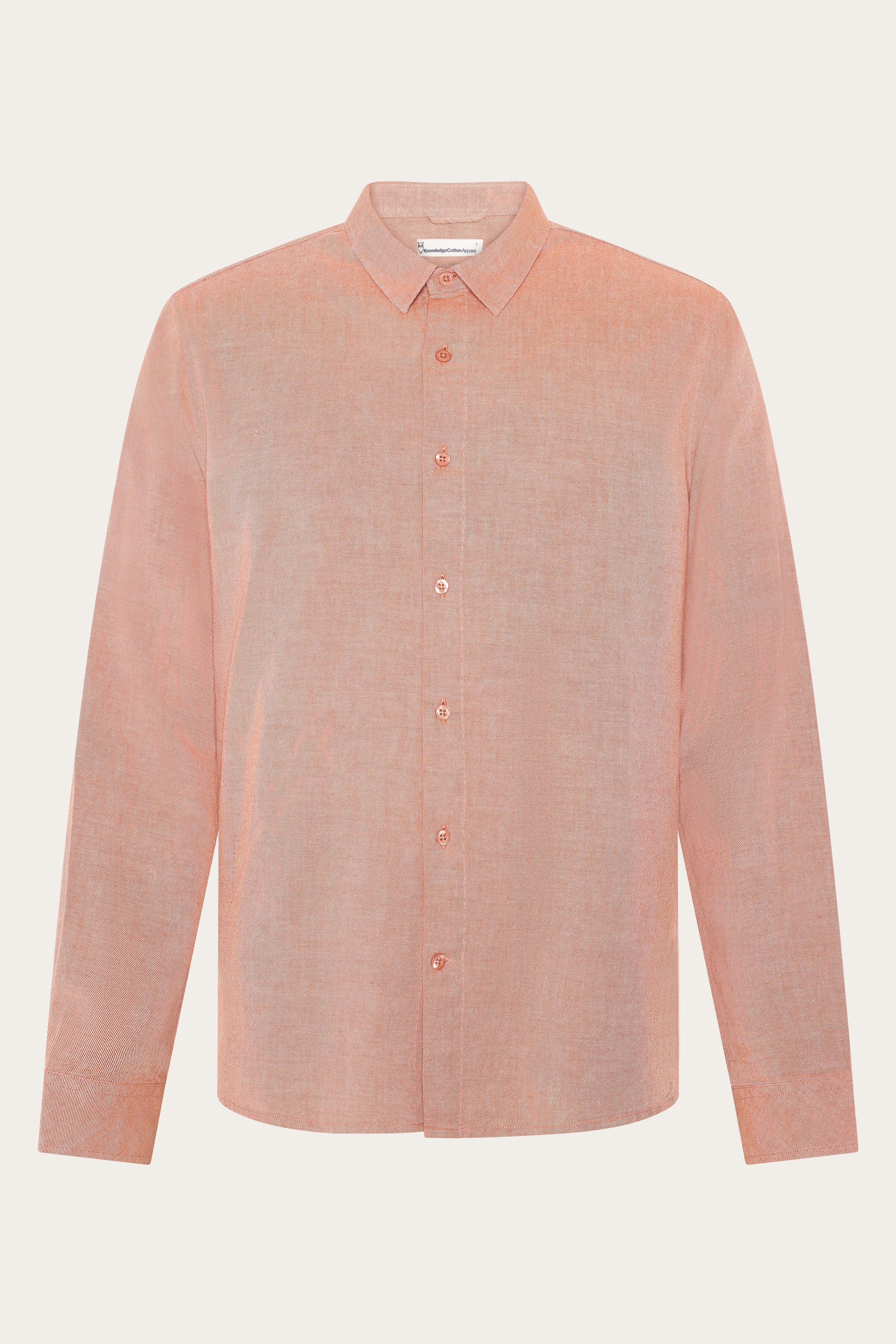 KnowledgeCotton Apparel Herren vegan Hemd Light Twill Burnt Brick