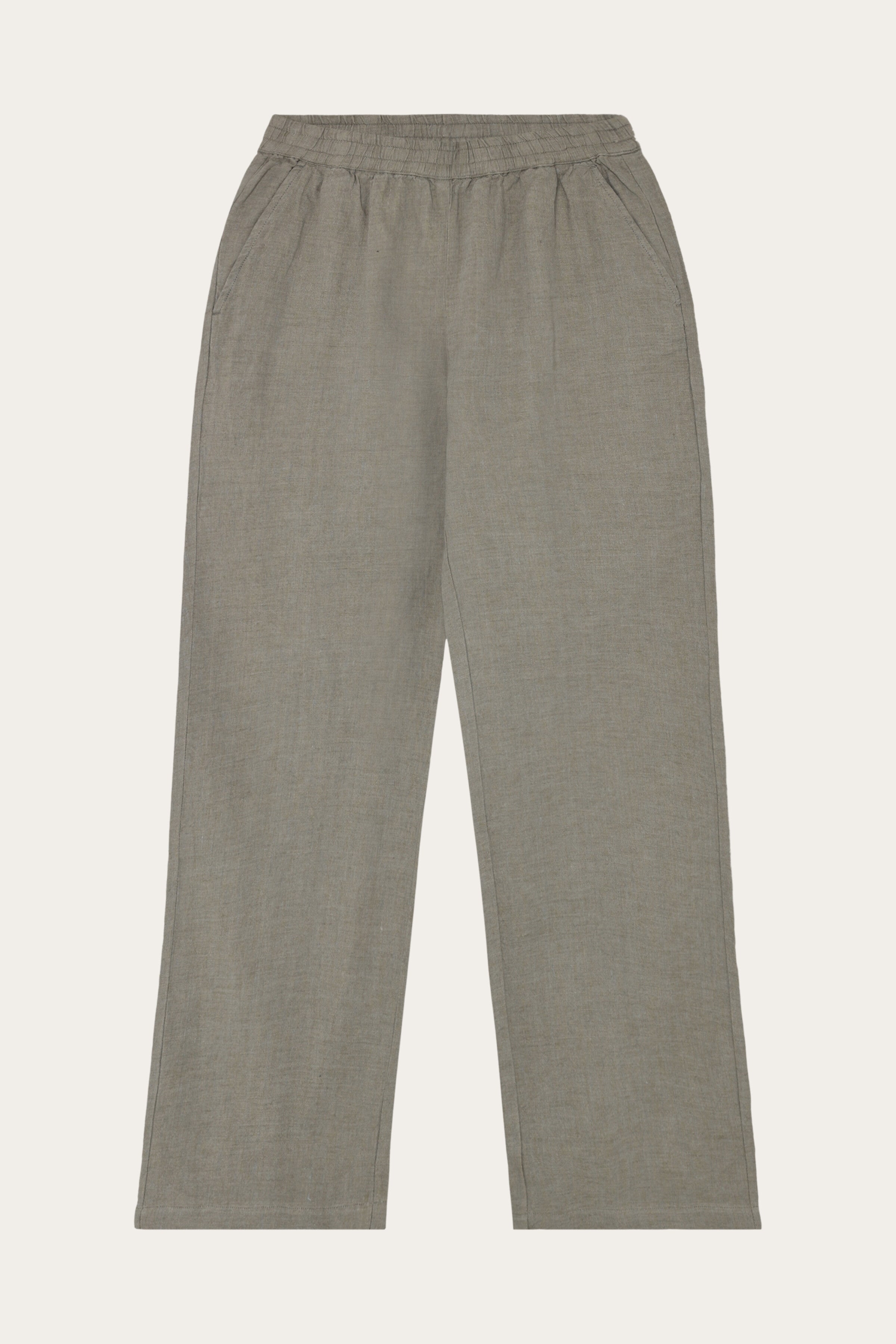 Image of KnowledgeCotton Apparel dames vegan Damesbroek Posey Wide Linen Twill, Geverfd In Beige