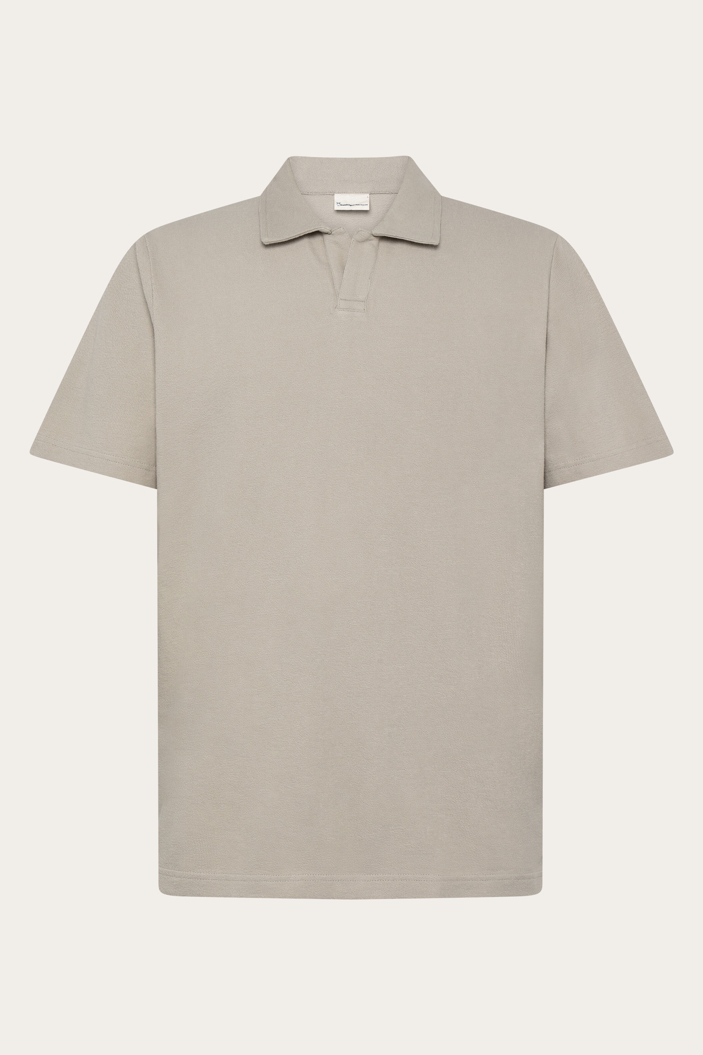 Image of KnowledgeCotton Apparel mannen vegan Poloshirt Van Badstof In Lichtgrijs