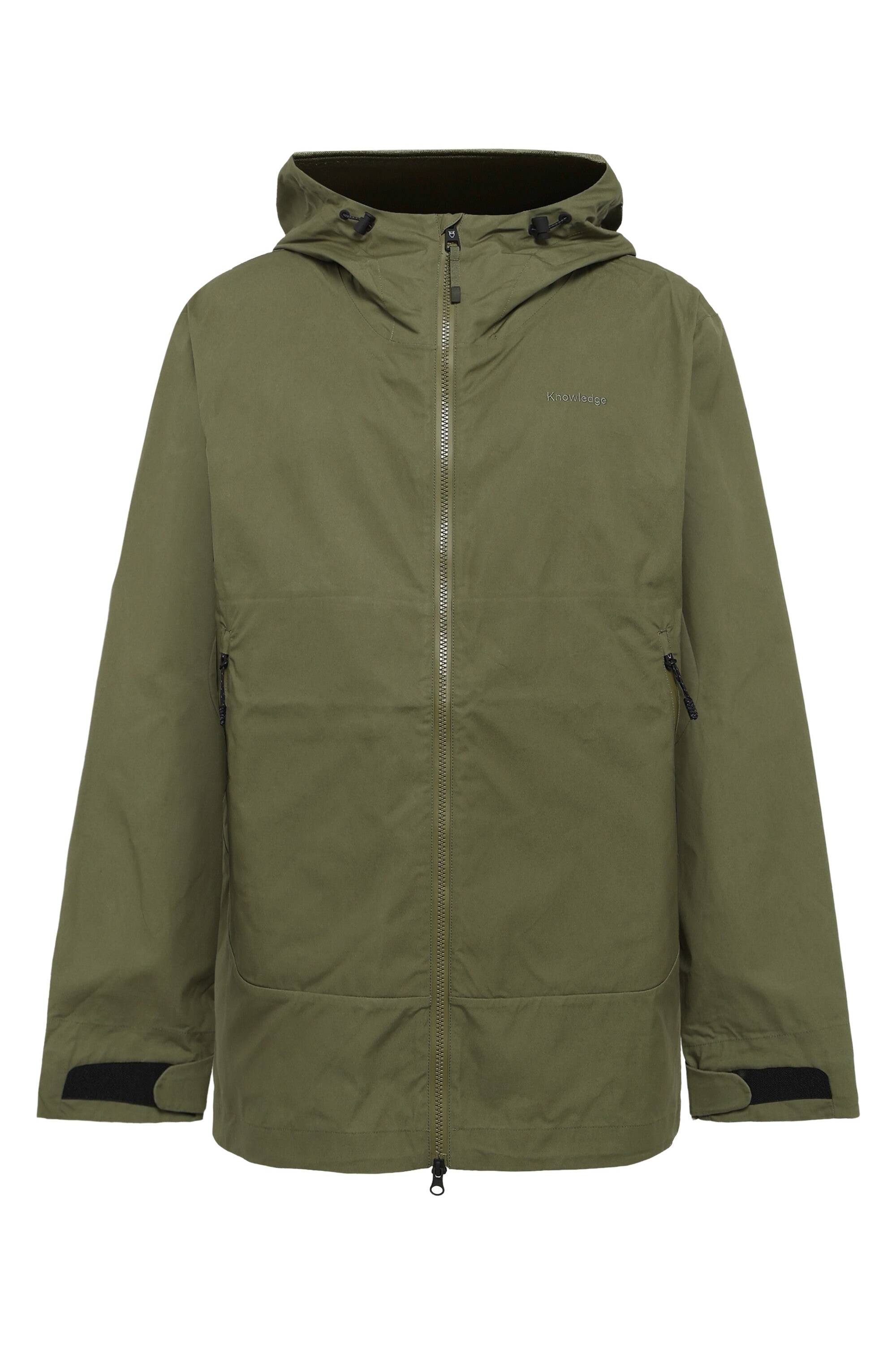 Image of KnowledgeCotton Apparel mannen vegan Jacket Vent Canvas 200 Shell Burned Olive