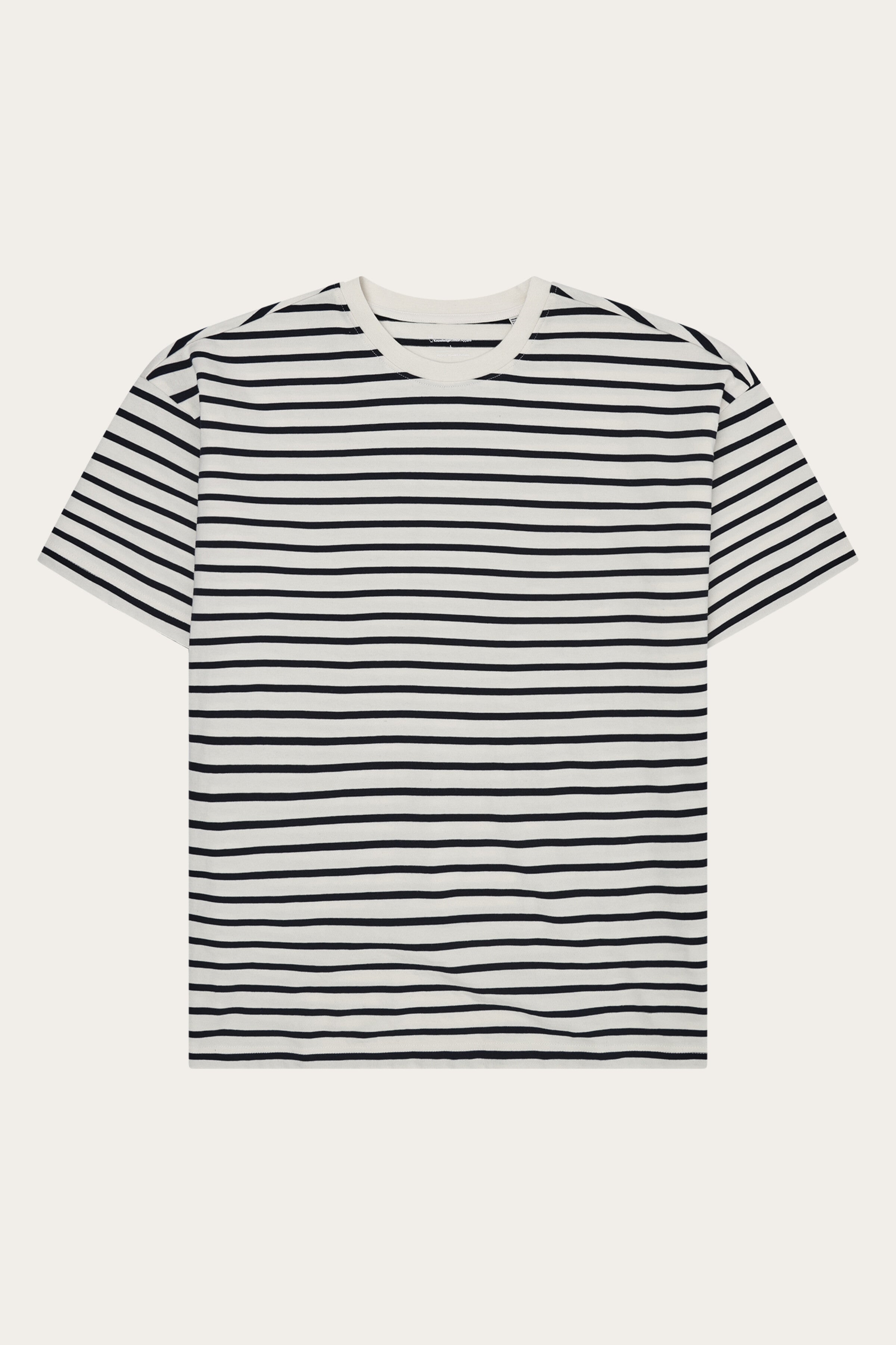 Image of KnowledgeCotton Apparel mannen vegan T-Shirt Voor Heren, Los Model, Gestreept, Marineblauw