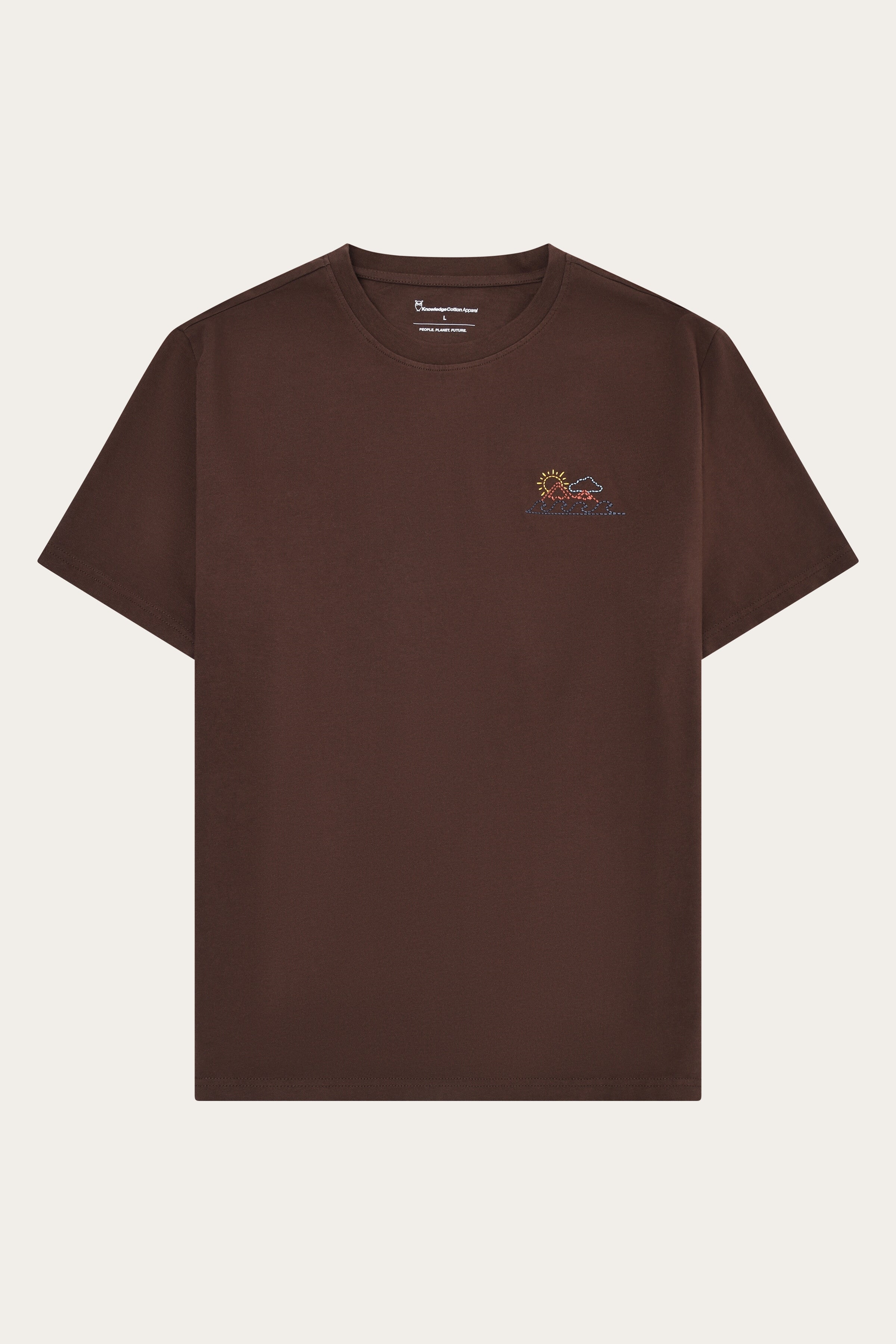 Image of KnowledgeCotton Apparel mannen vegan T-Shirt Met Print Van Geschoren Chocolade Op De Borst