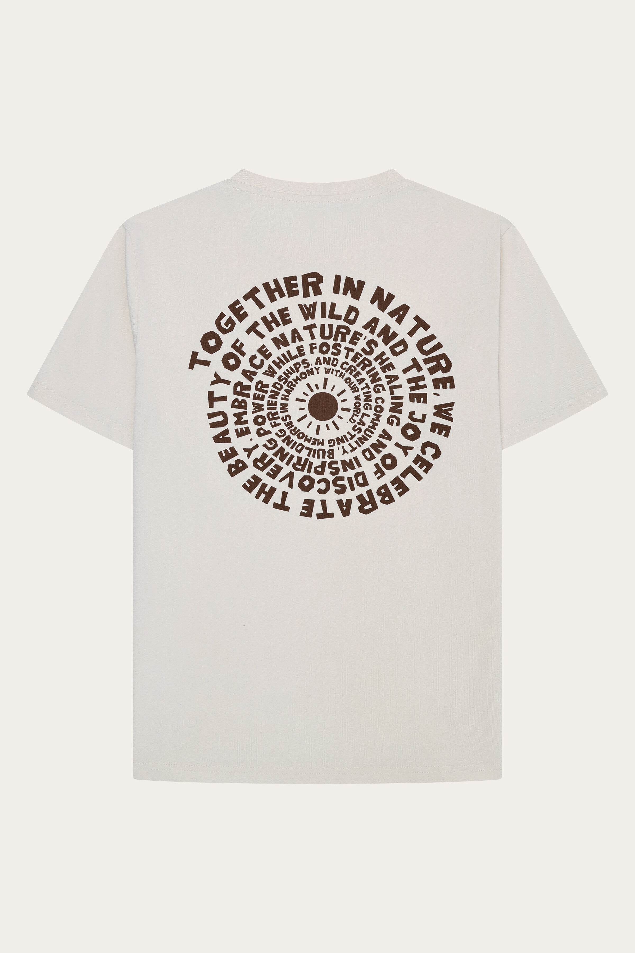 Image of KnowledgeCotton Apparel mannen vegan T-Shirt Voor Heren Met Print Van Een Reiger Op De Achterkant (Wit)