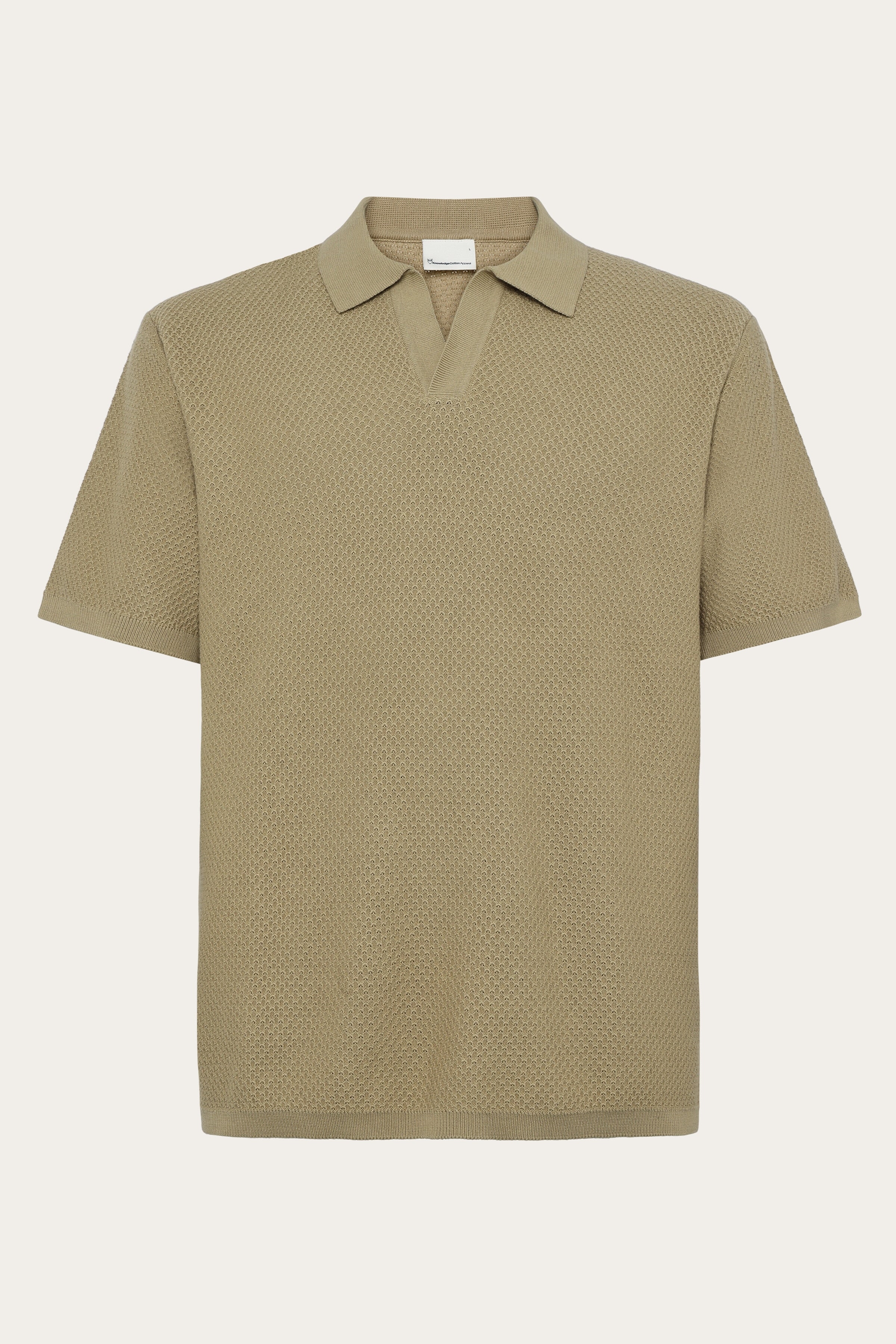 Image of KnowledgeCotton Apparel mannen vegan Poloshirt Van Gebreide Keperstof, Beige