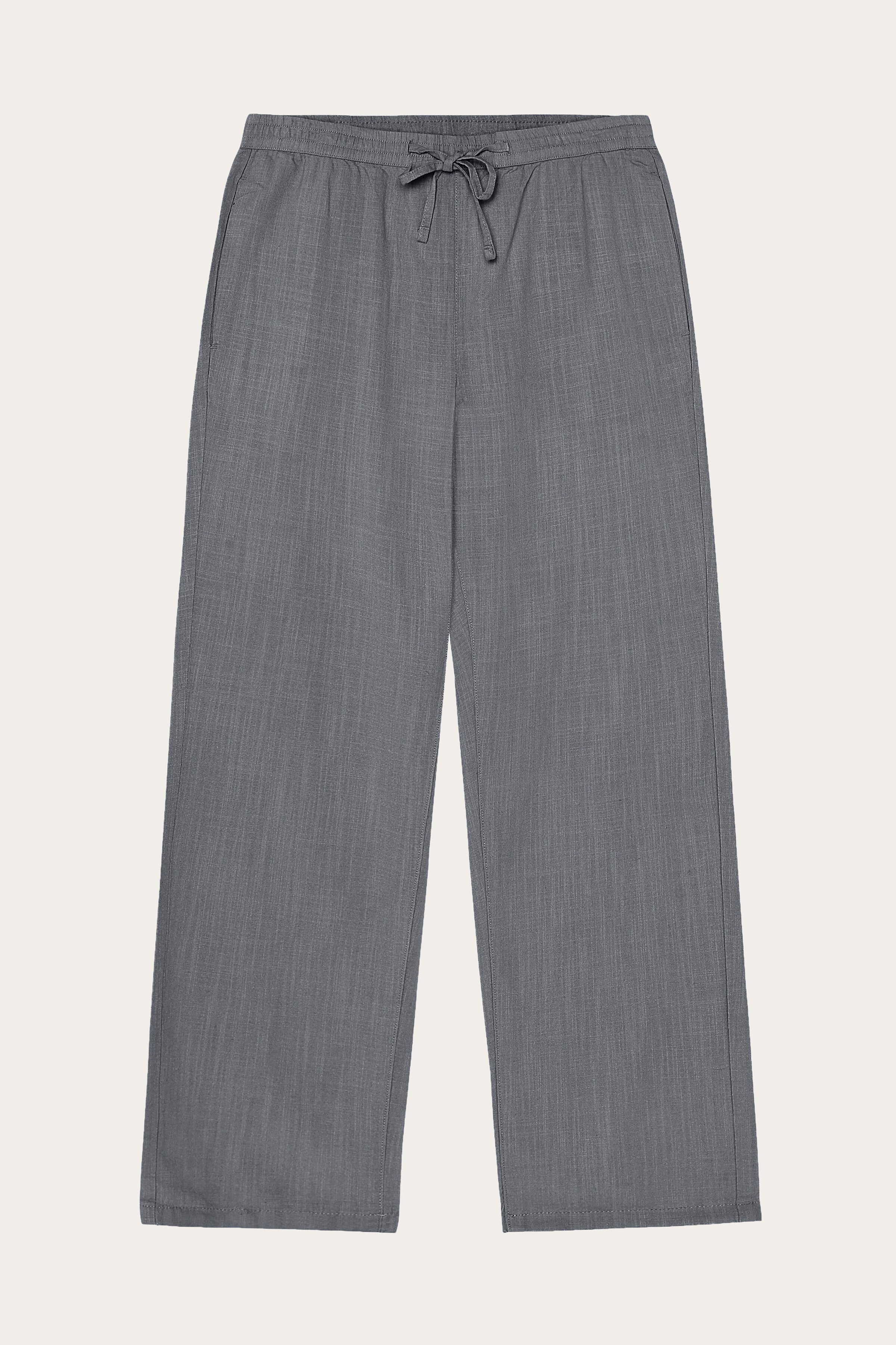 KnowledgeCotton Apparel Herren vegan Hose Tim Tapered Leinen Mix Ultimate Grau