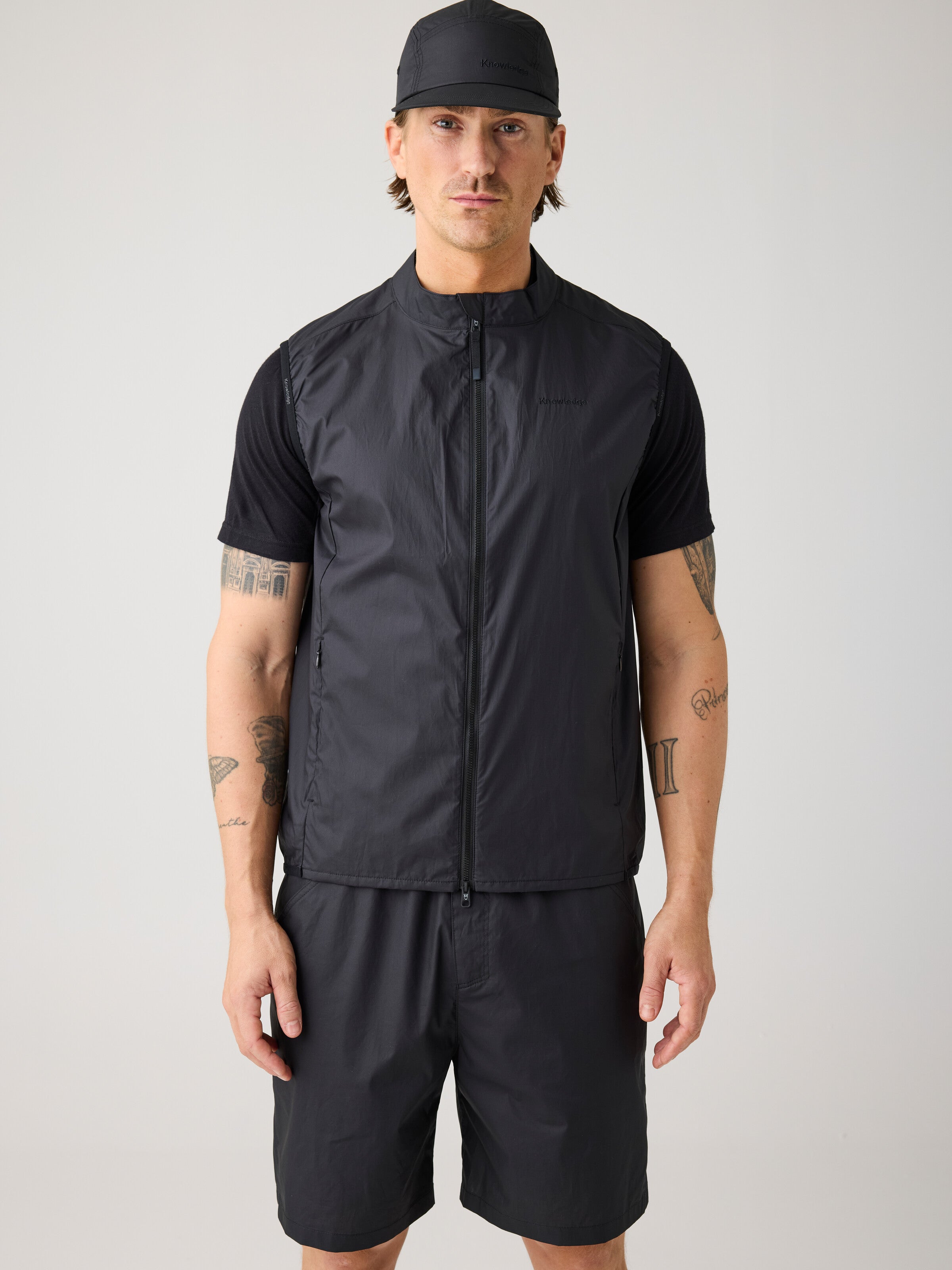 KnowledgeCotton Apparel men vegan Vest Vent Ripstop 90 Black Jet