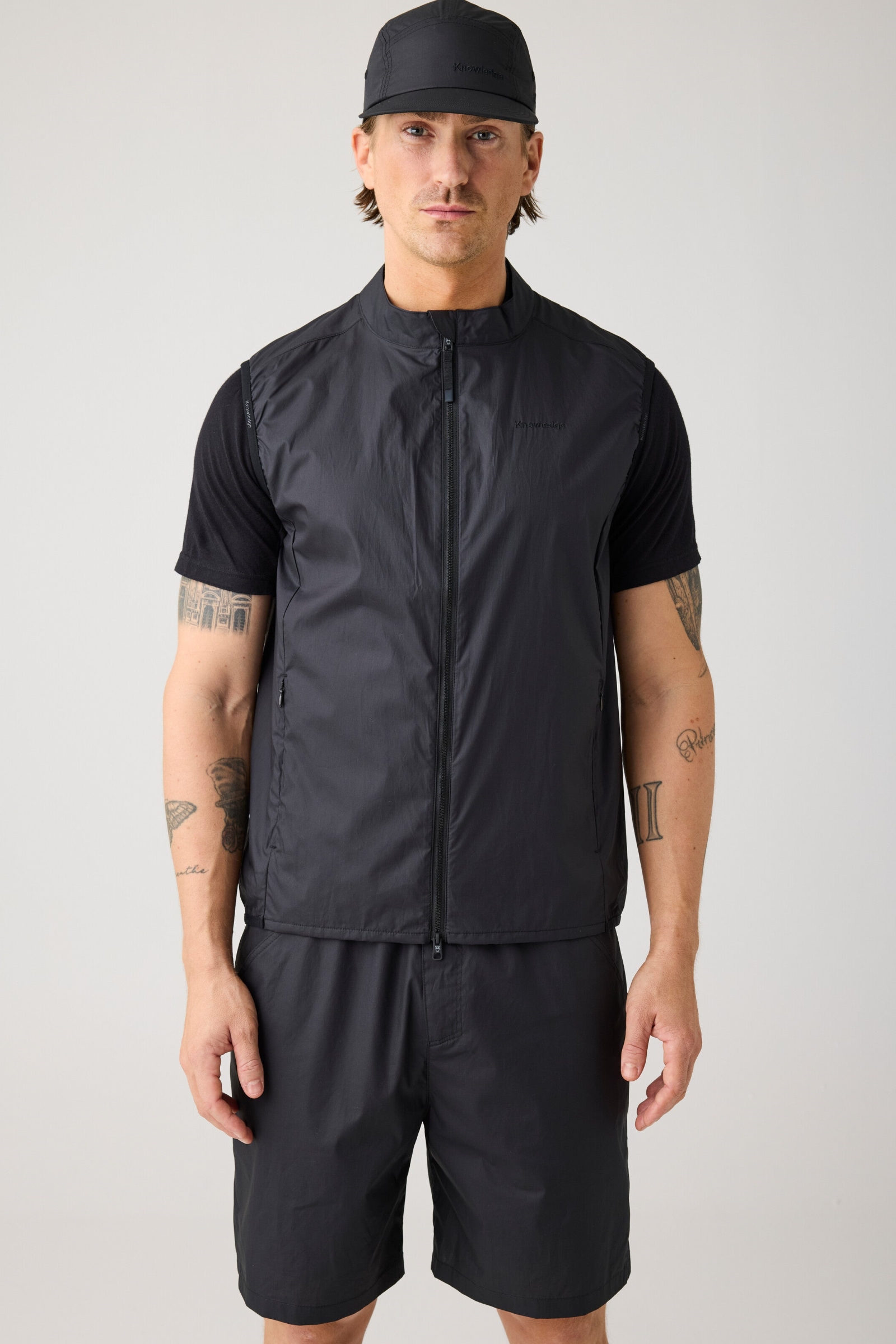 Image of KnowledgeCotton Apparel mannen vegan Vest Vent Ripstop 90 Zwart